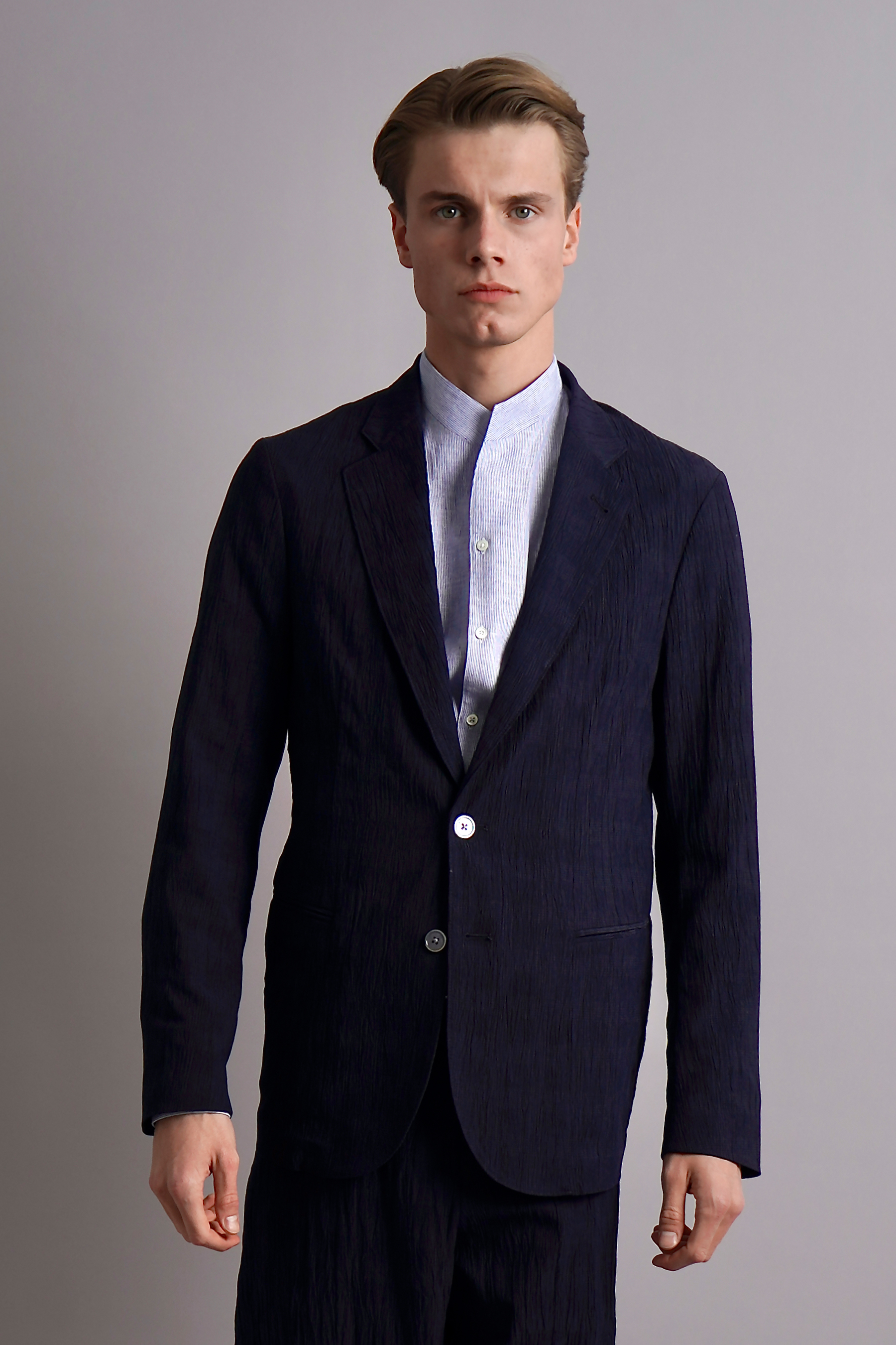 EMPORIO ARMANI Prince-Of-Wales Seersucker-Lyocell Blend Jacket