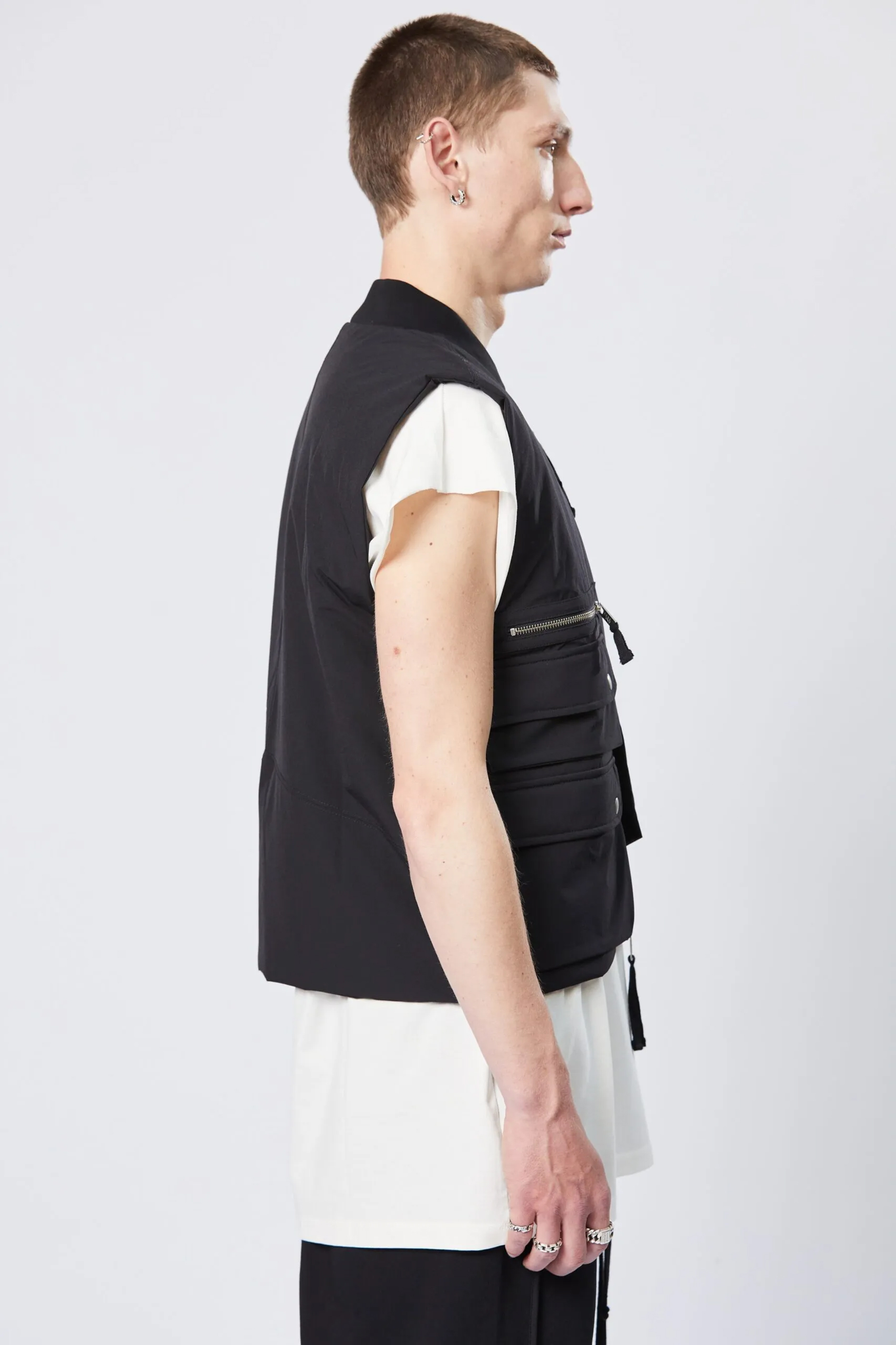 THOM KROM Nylon Stretch Bomber Vest THOM KROM Nylon Stretch Bomber Vest