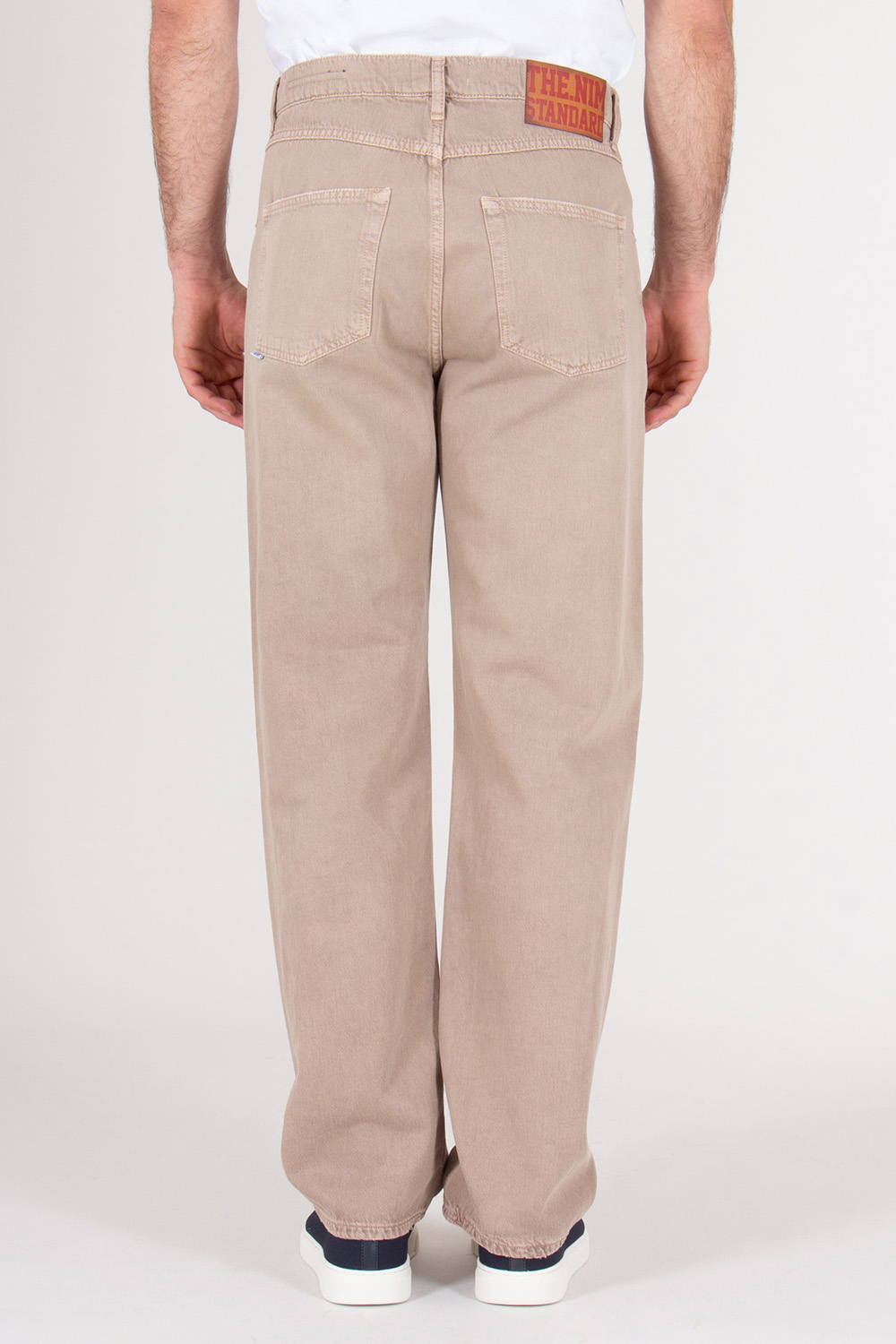 THE NIM Relaxed Fit Washed Denim Jeans Stone