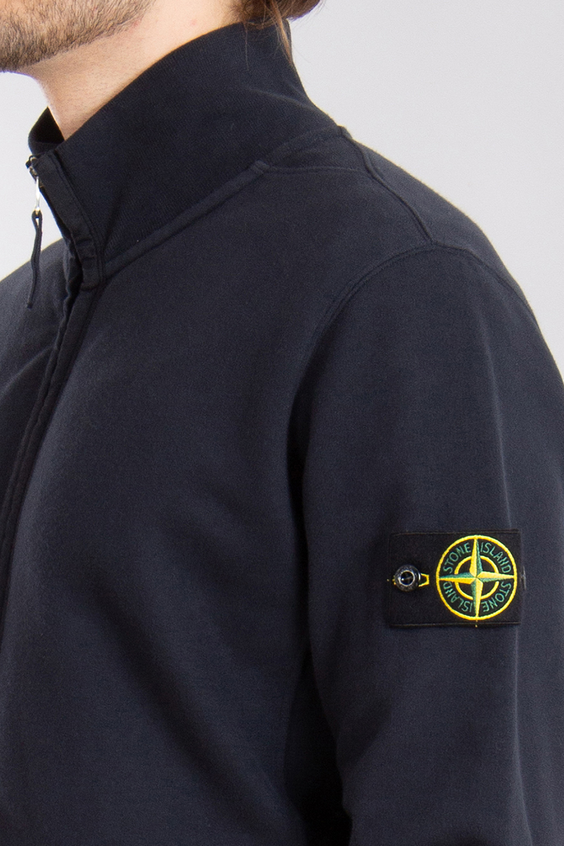 STONE ISLAND Organic Cotton Fleece Full Zip Sweatshirt STONE ISLAND Organic Cotton Fleece Full Zip Sweatshirt