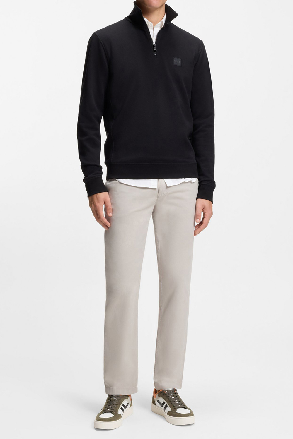 BOSS Colour-Block Faux Leather Sneakers Rhys