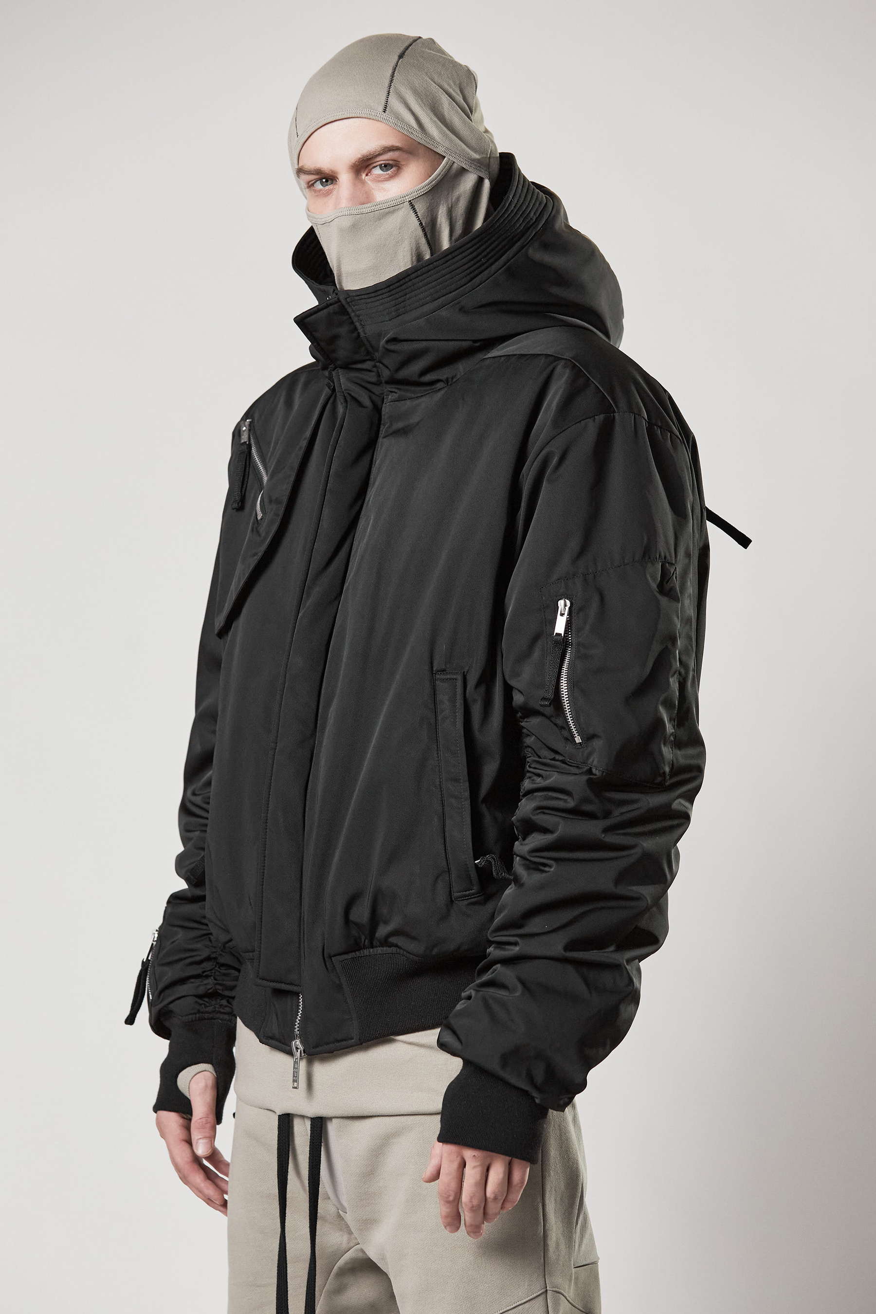 THOM KROM Hooded Recycled Polyester Bomber Jacket