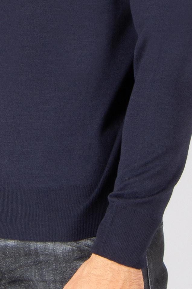 CANALI Regular Fit Travel Wool Crew Neck Sweater Langarm, Ärmel, Hosen, Mann, Person