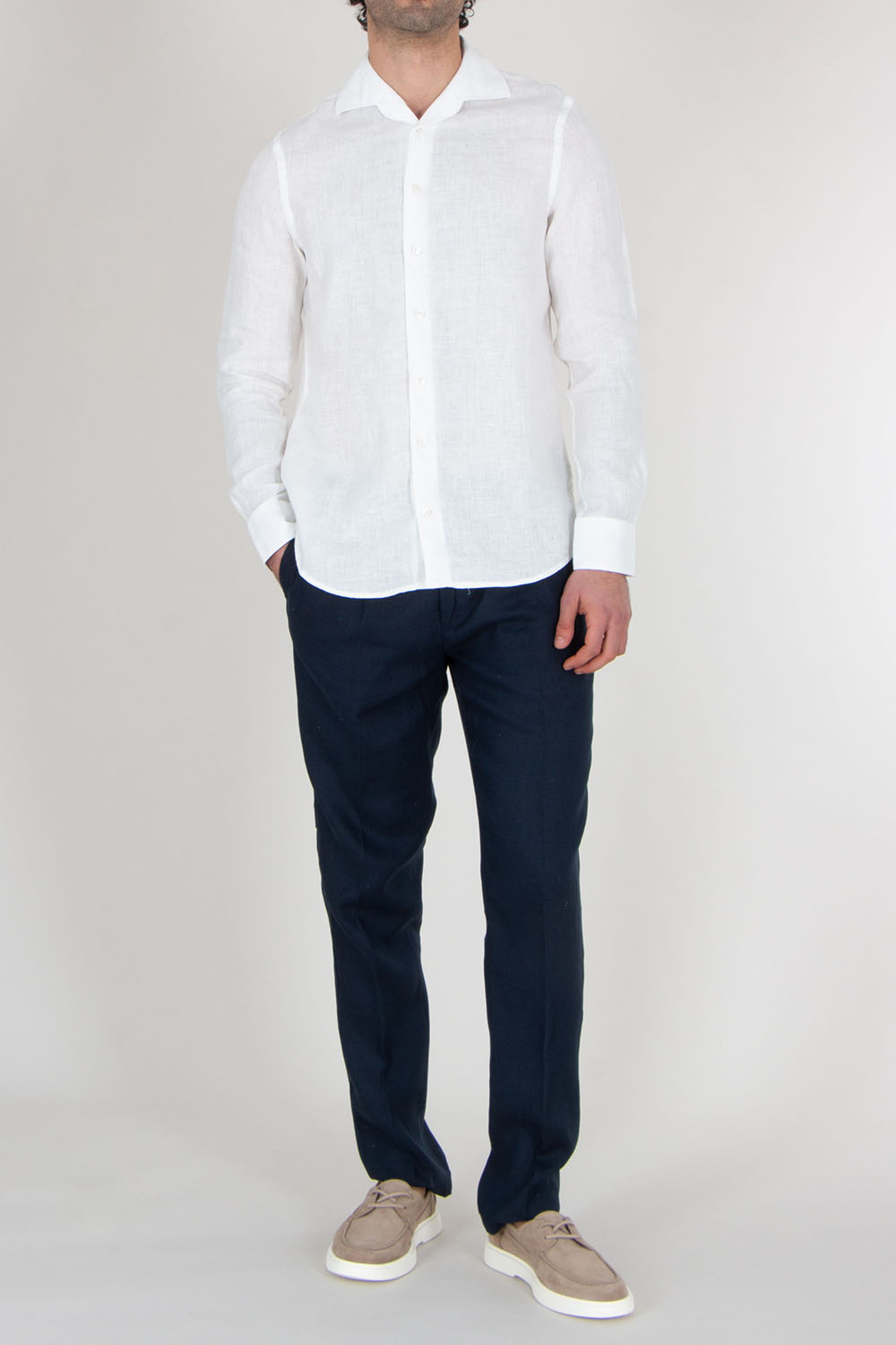AURÉLIEN Slim Fit Linen Shirt Seaside