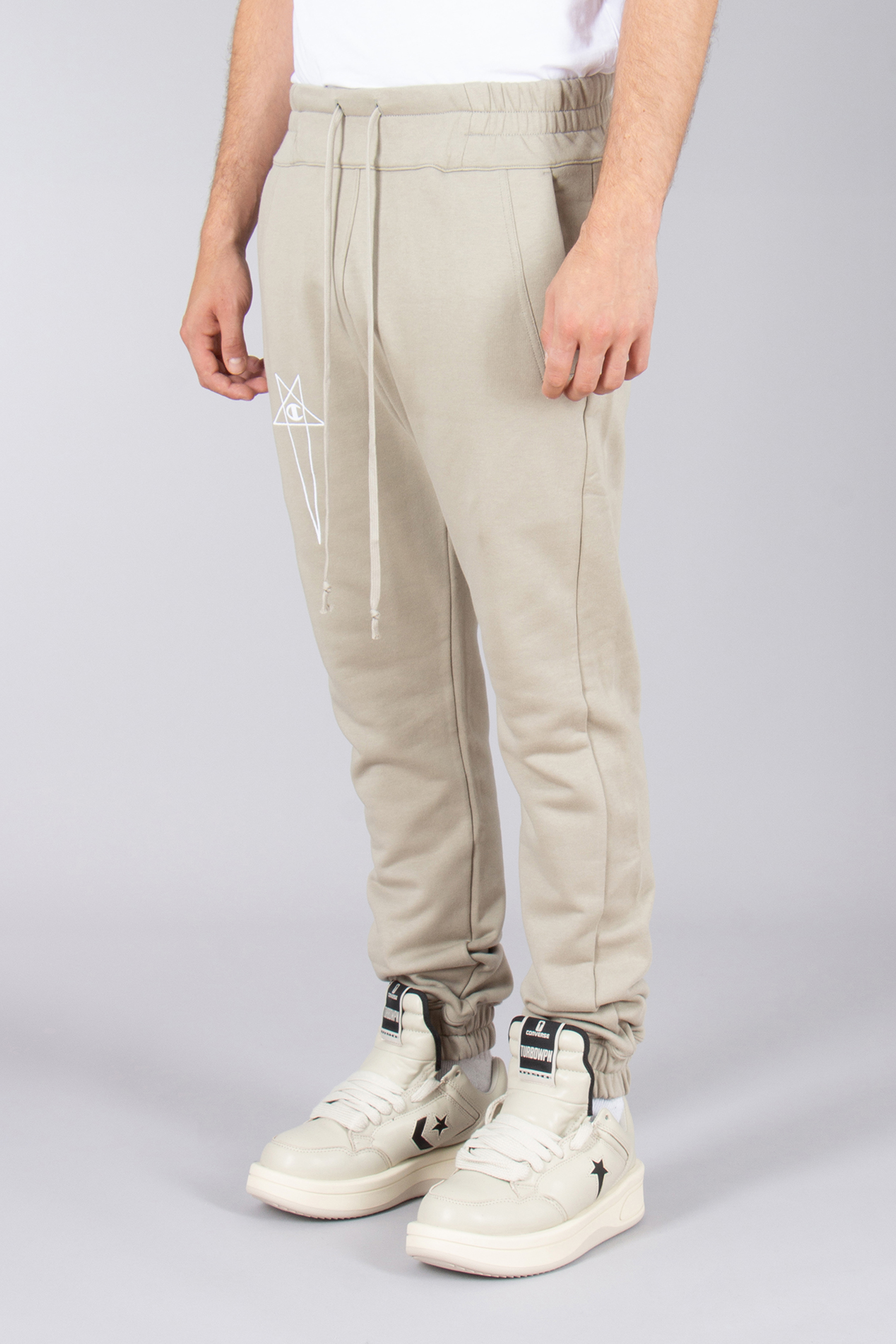 RICK OWENS DRKSHDW X Champion Relaxed Fit Compact Heavy Cotton Joggers RICK OWENS DRKSHDW X Champion Relaxed Fit Compact Heavy Cotton Joggers