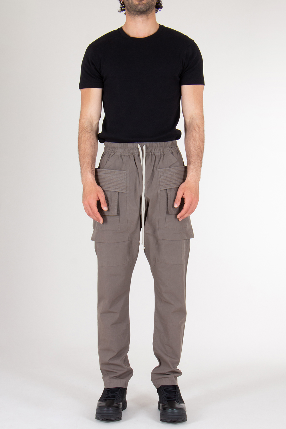 RICK OWENS DRKSHDW Cotton Creatch Cargo Drawstring Pants