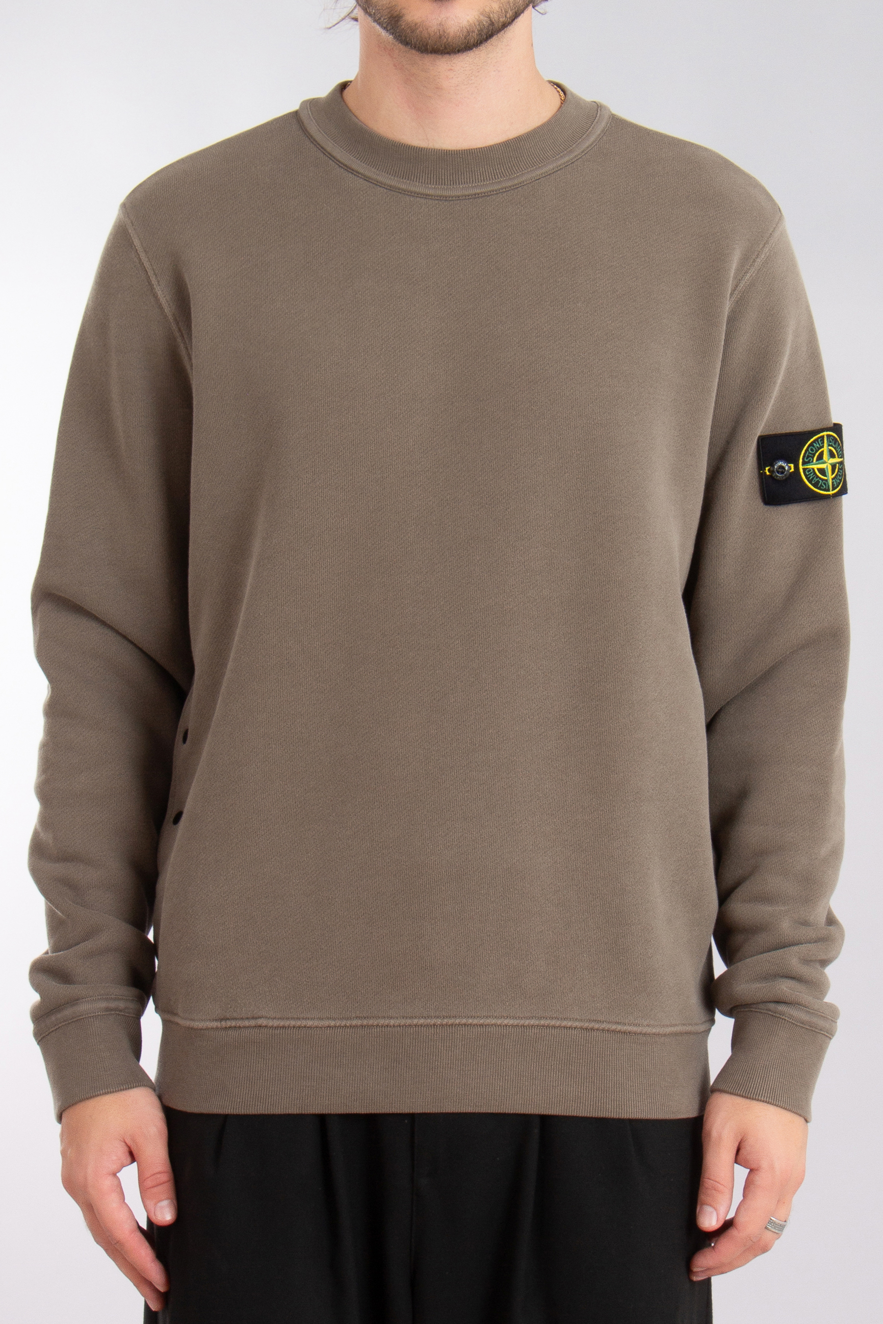 STONE ISLAND 'Old' Effect Organic Cotton Diagonal Fleece