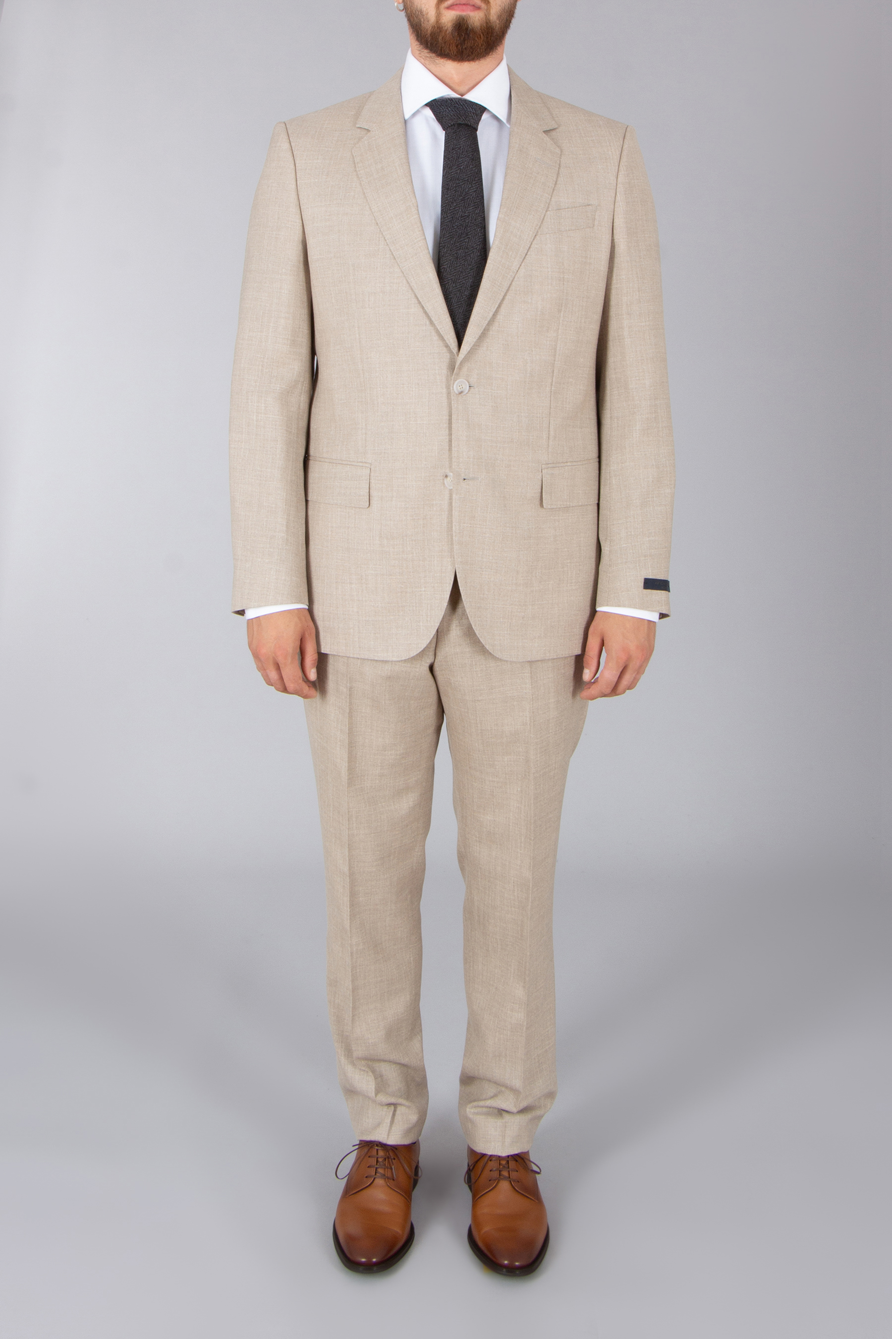 BECKHAM X BOSS Regular Fit Virgin Wool-Silk-Linen Blend Suit BECKHAM X BOSS Regular Fit Virgin Wool-Silk-Linen Blend Suit
