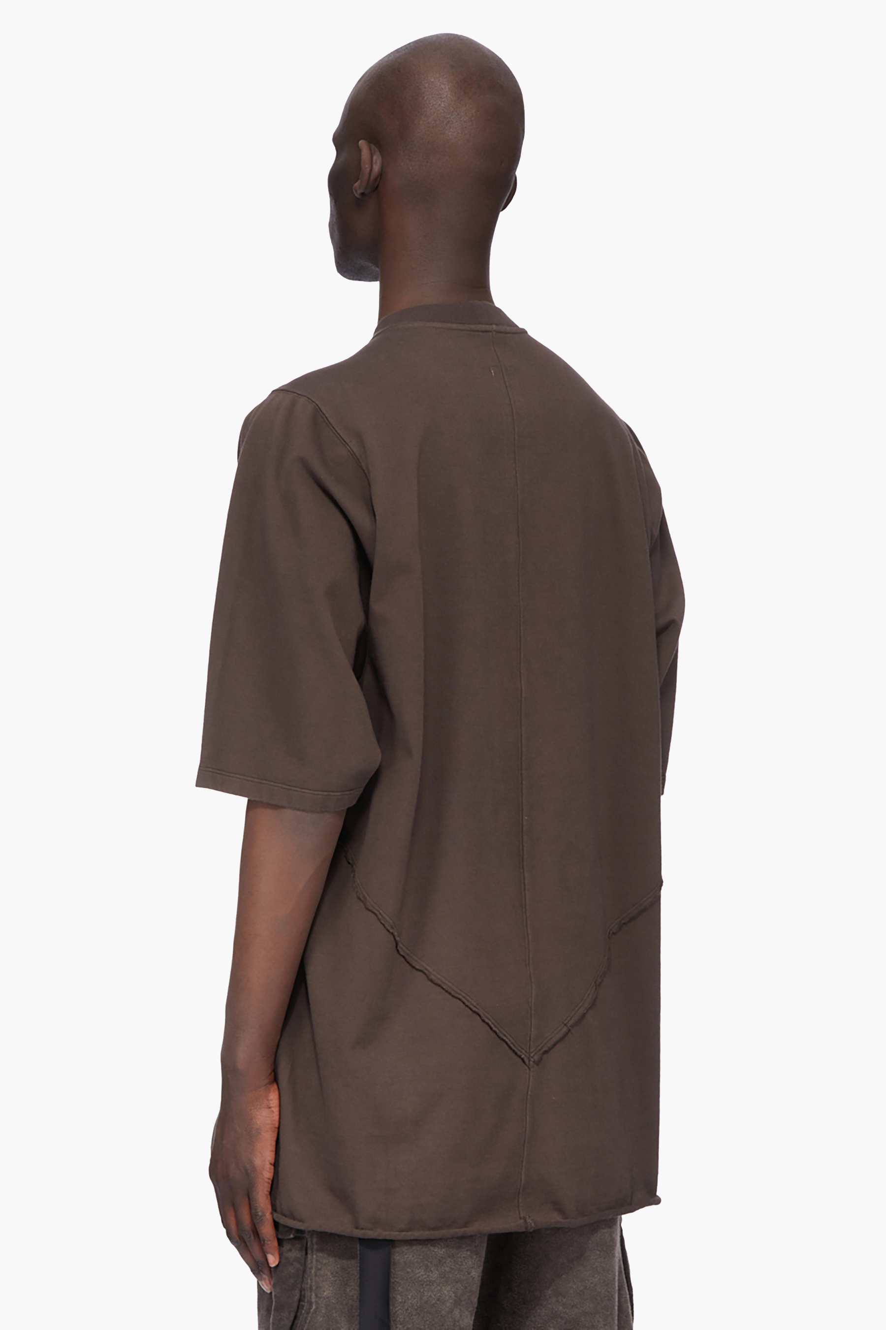 RICK OWENS DRKSHDW Oversized Fit Graphic Stitching Compact Heavy Organic Cotton Jersey Jumbo Short Sleeve T-Shirt Langarm, Ärmel, Mantel, Mann, Person