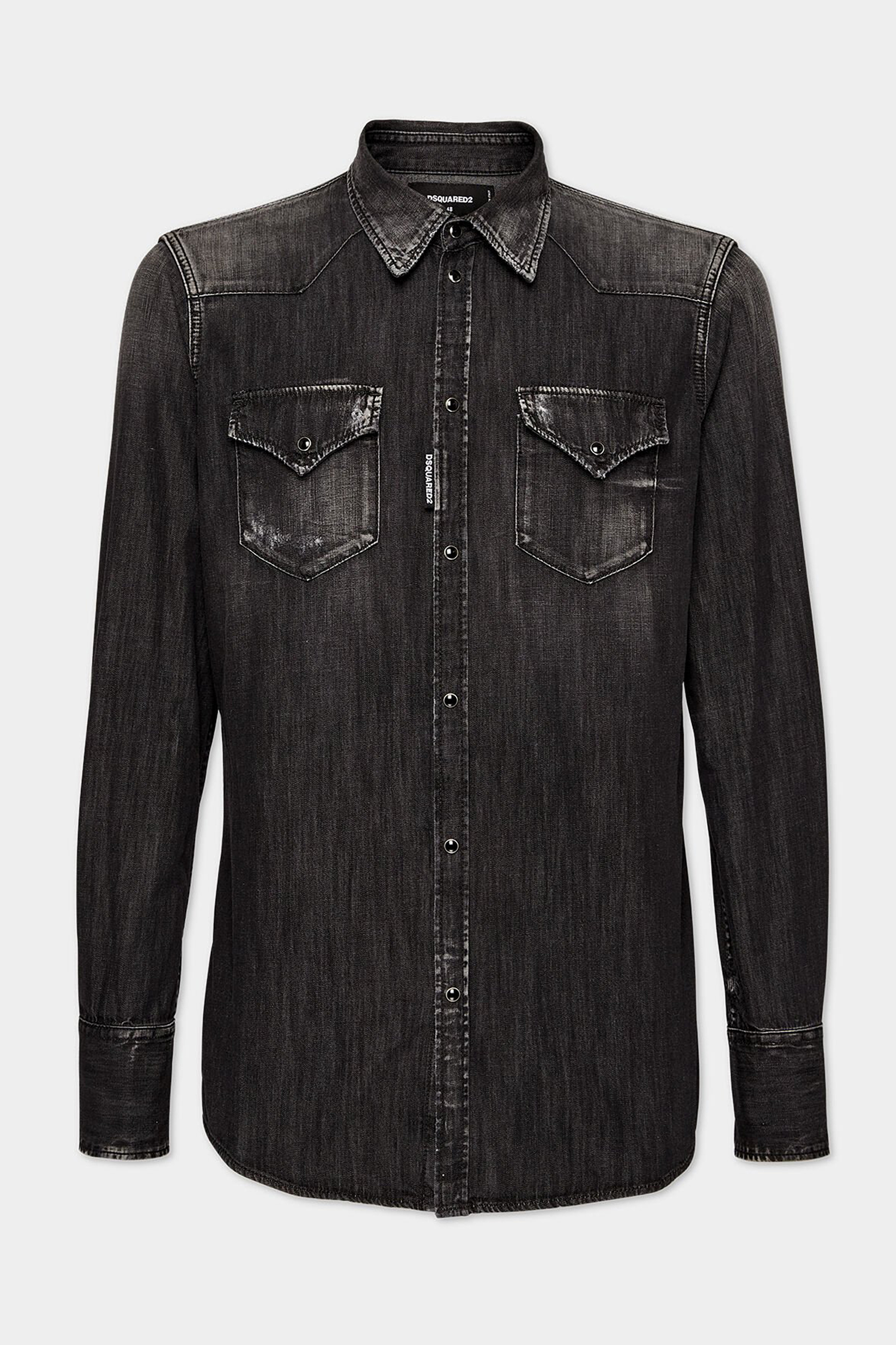 DSQUARED2 Cotton Denim Classic Western Shirt DSQUARED2 Cotton Denim Classic Western Shirt