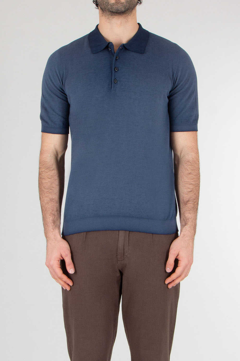 AROVESCIO Regular Fit Cotton Knit Polo