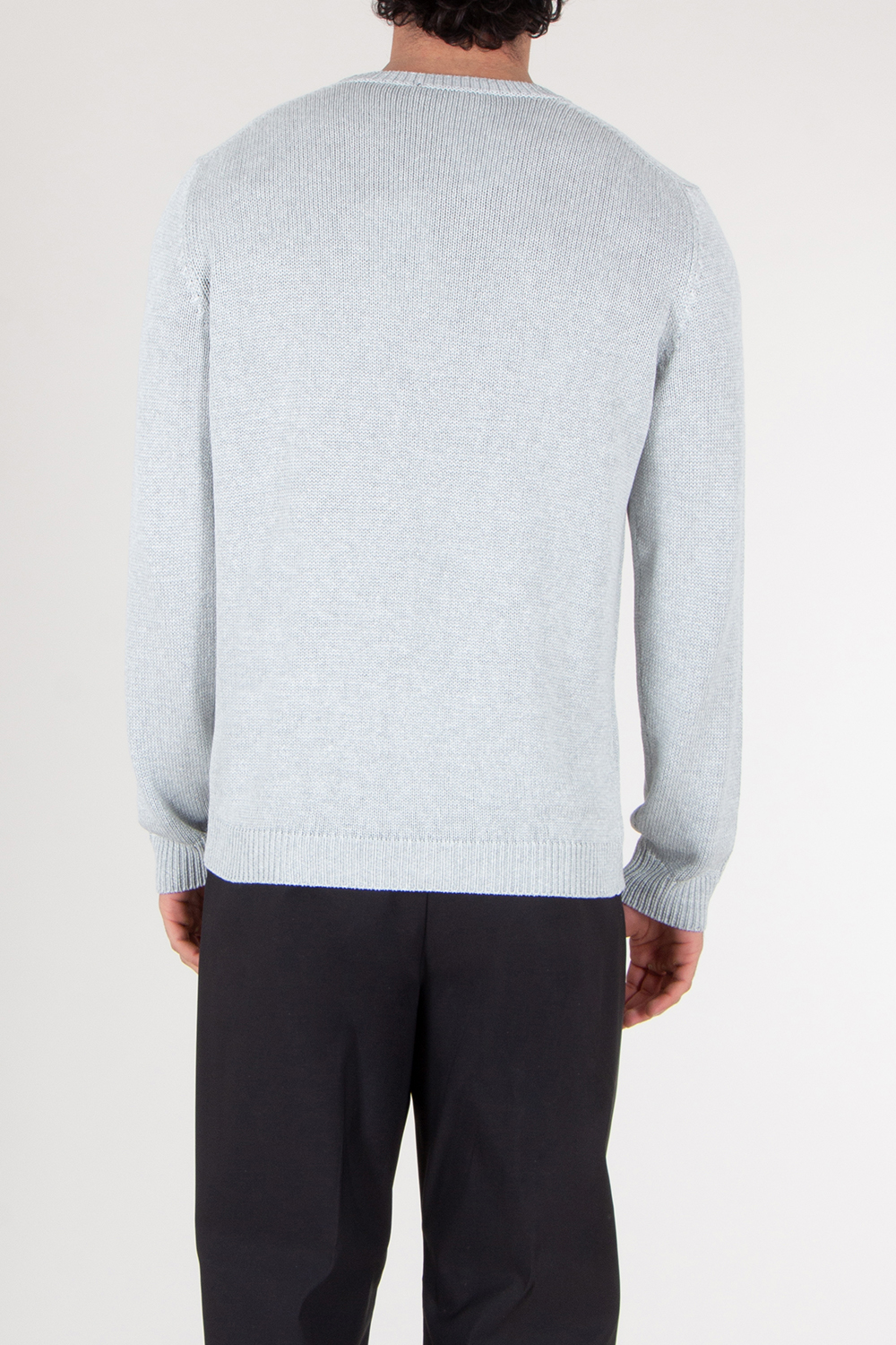 ROBERTO COLLINA Regular Fit Silk Fisherman Knit Sweater