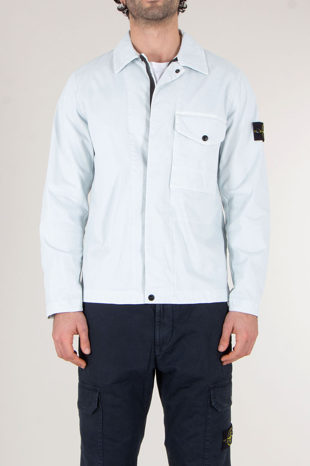 STONE ISLAND Regular Fit Stretch Cotton Overshirt  