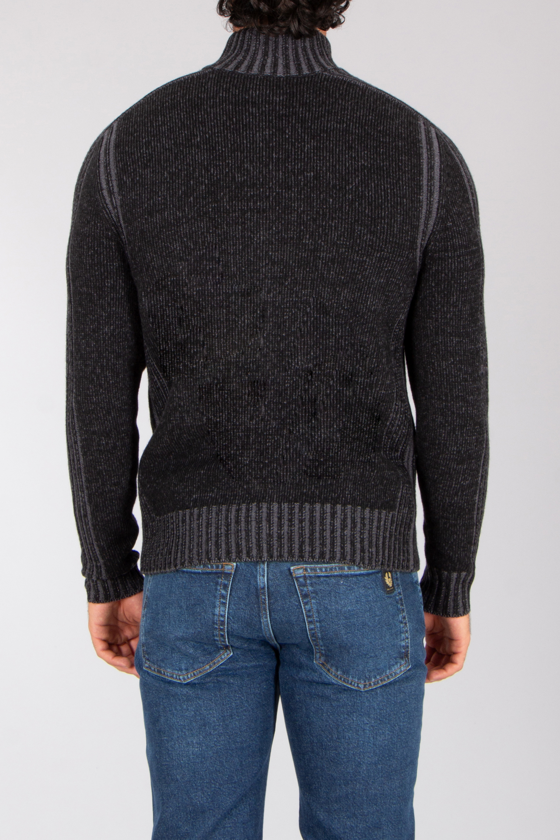 BELSTAFF Regular Fit Wool Full Zip Sweater Seasonal Watch Bekleidung, Strickwaren, Pullover, Hosen