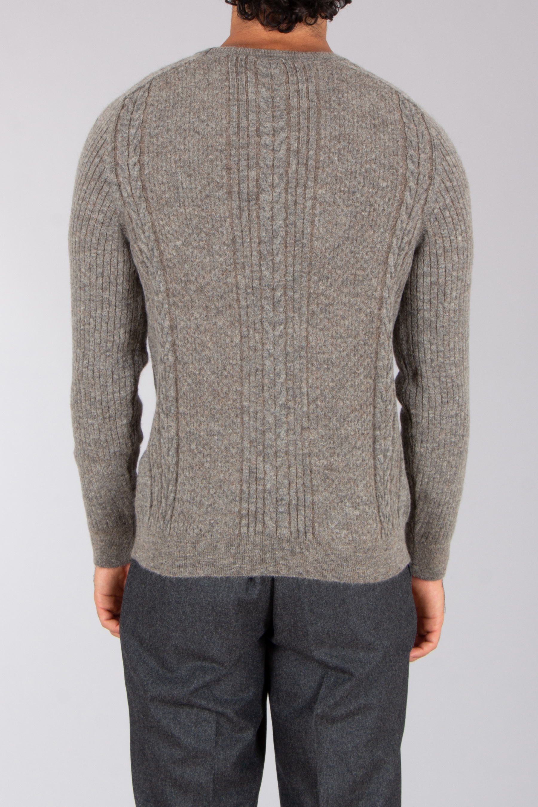 PAL ZILERI Regular Fit For-All Archive Cable Knit Alpaca Blend Crew Neck Sweater Bekleidung, Strickwaren, Pullover
