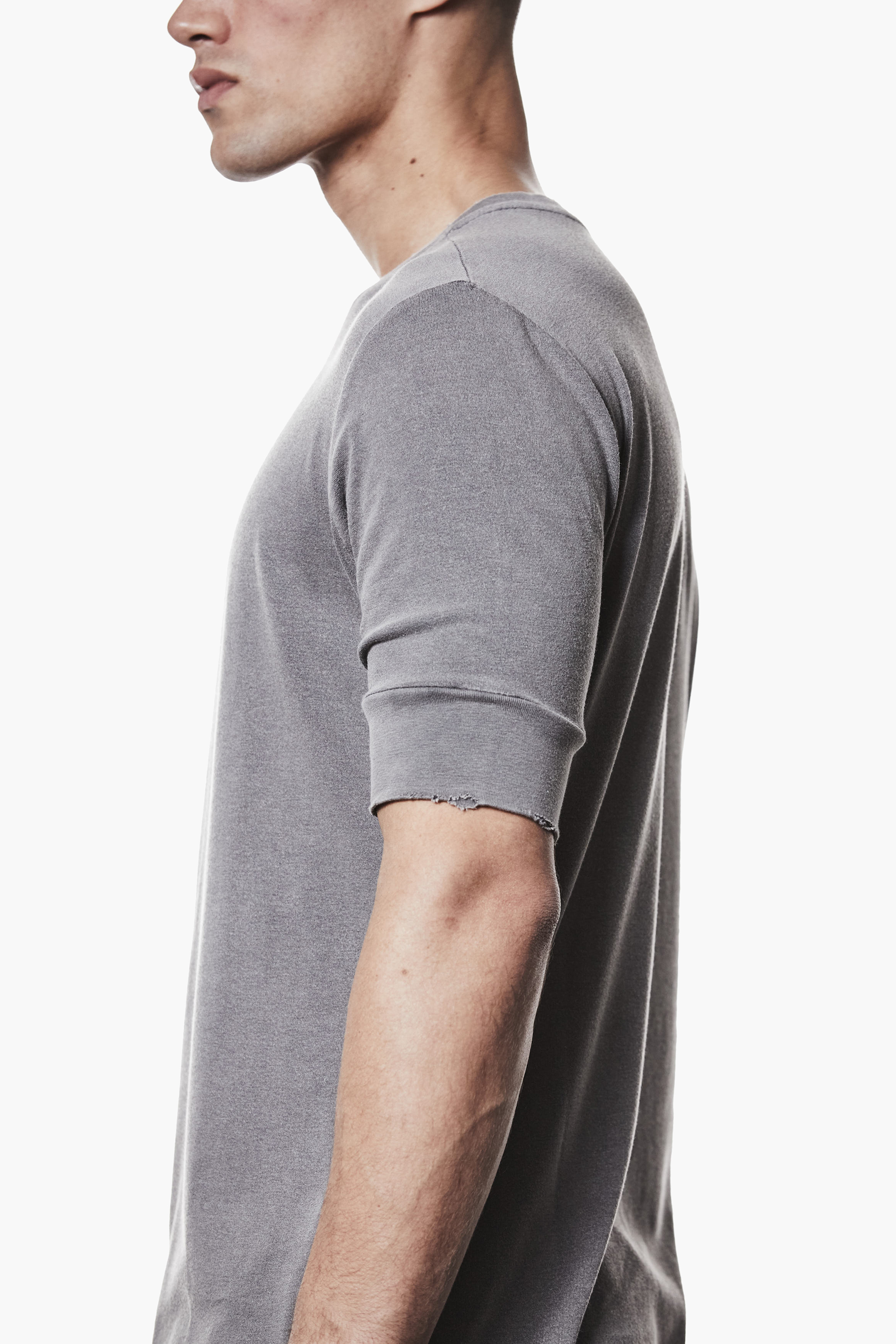THOM KROM Slim Fit Cotton-Modal Stretch Jersey T-Shirt T-shirt, Langarm, Ärmel, Mann, Person