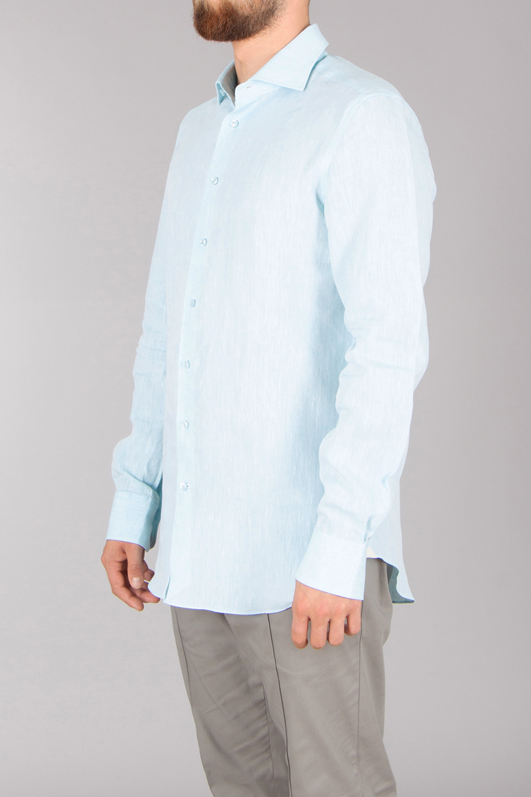 EMANUELE MAFFEIS Regular Fit Linen Shirt Eduardo Vaduz Hemd, Langarm, Ärmel, Kleid, Hemd, Leinen