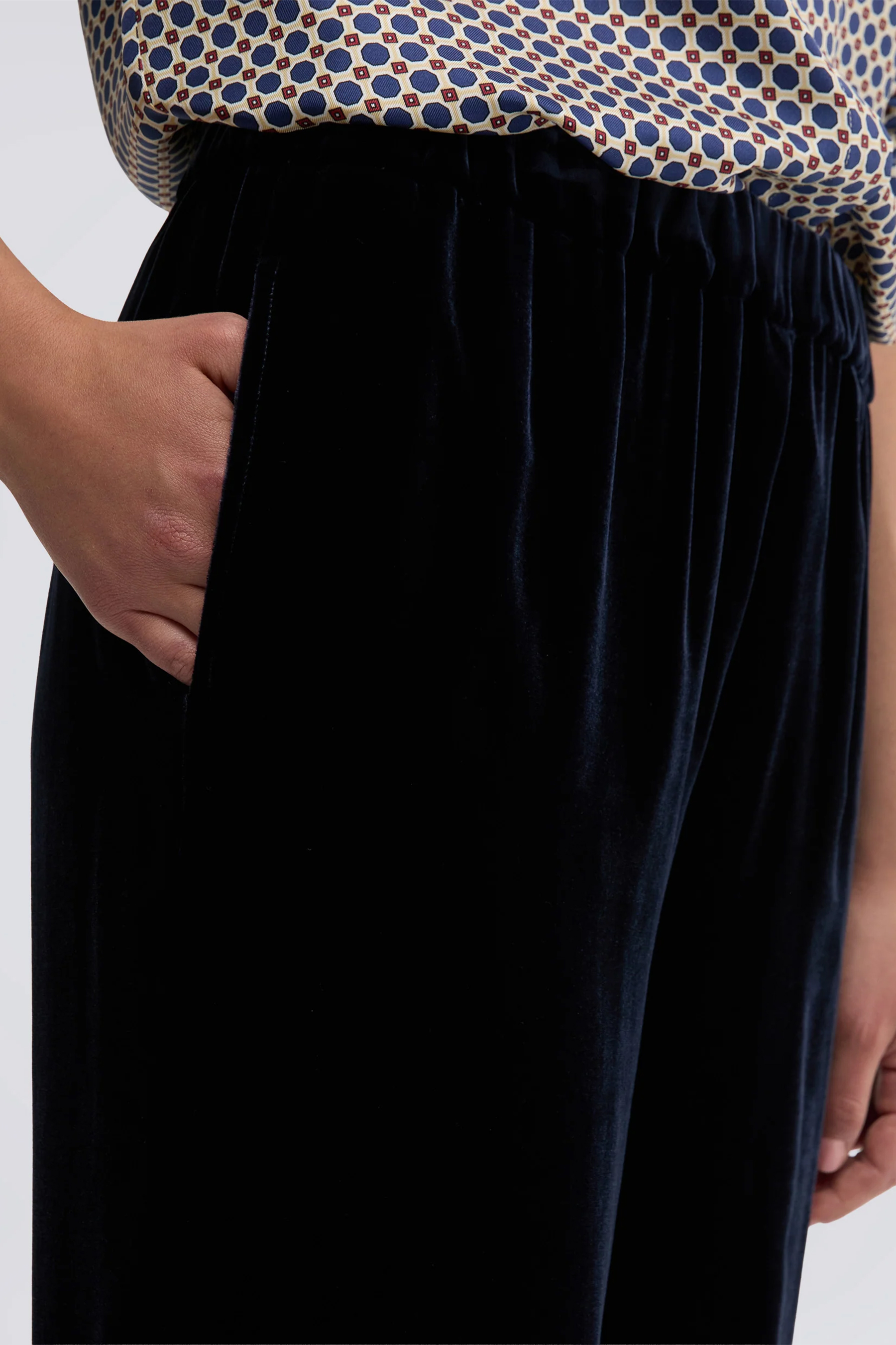 ASPESI Wide Leg Virgin Wool-Cashmere Blend Flannel Pants Hosen, Samt, Erwachsener, Person, Frau