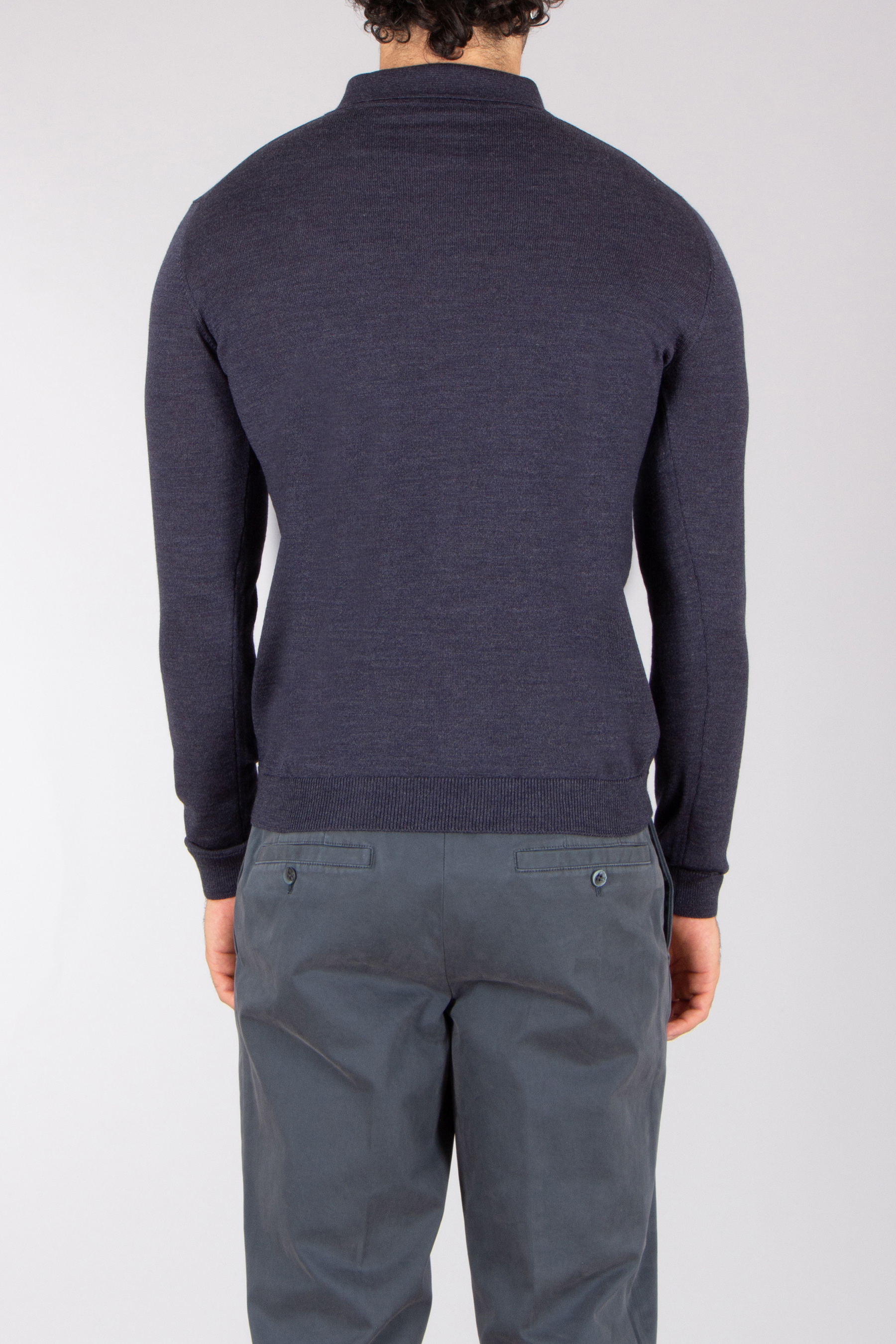 ROBERTO COLLINA Regular Fit Extra-Fine Wool Knit Polo Langarm, Ärmel, Hosen, Strickwaren, Pullover