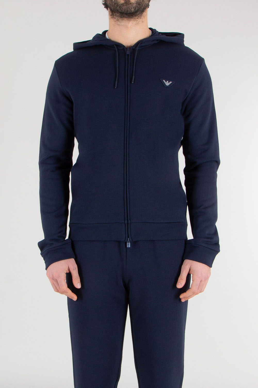 EMPORIO ARMANI Regular Fit Cotton-Modal French Terry Loungewear Zip-Up Hoodie