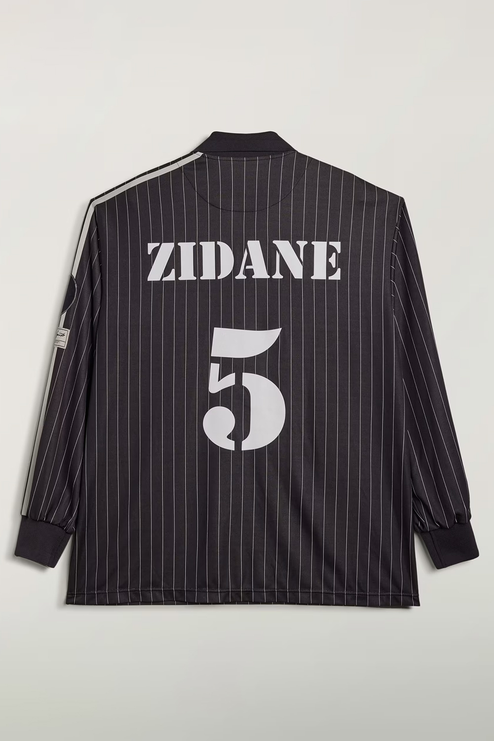 Y-3 Regular Fit Pinstripe Jacquard Zinedine Zidane Long-Sleeve Football Jersey