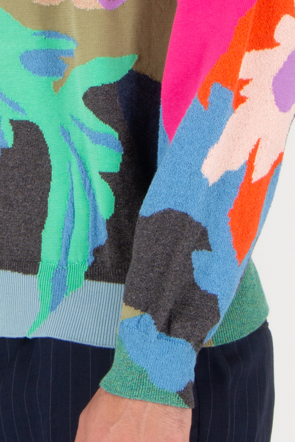 PAUL SMITH 'River Collage' Knitted Cotton Sweater