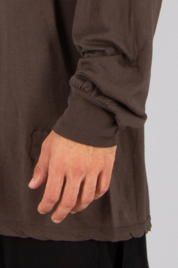 RICK OWENS DRKSHDW Loose Fit Organic Cotton Gauze Jersey Jumbo Long-Sleeve T-Shirt Langarm, Ärmel, Hand, Person, Finger