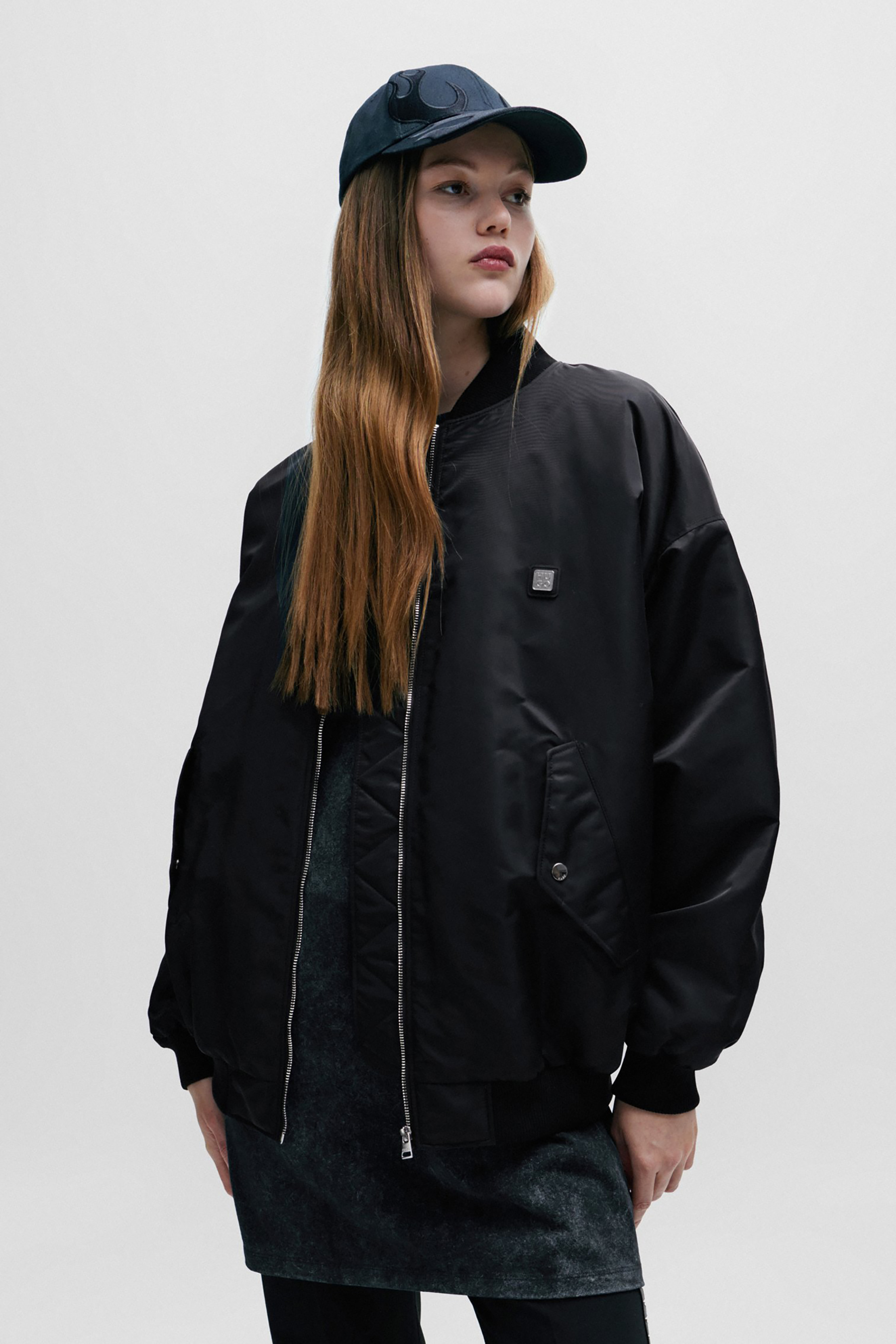 HUGO Oversized Recycled Nylon Jacket Flesiane HUGO Oversized Recycled Nylon Jacket Flesiane