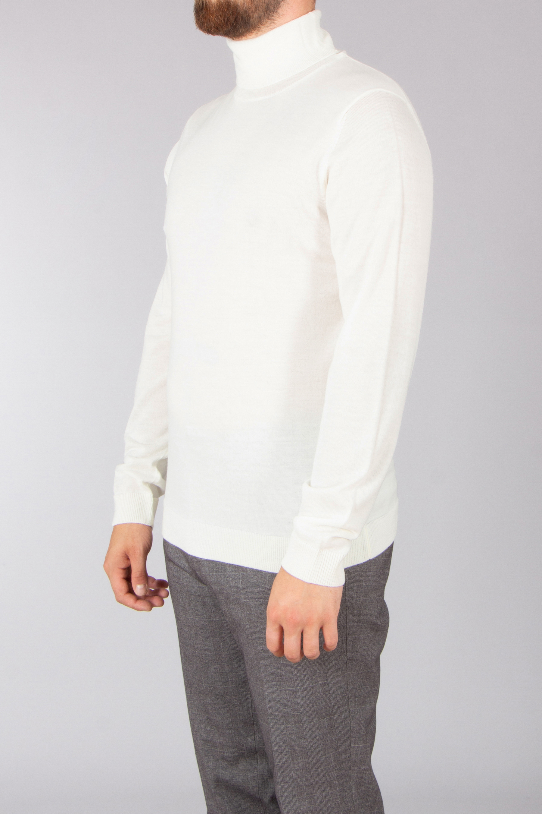 ROBERTO COLLINA Regular Fit Extra-Fine Wool Turtleneck Sweater Langarm, Ärmel, Hemd, Mann, Person