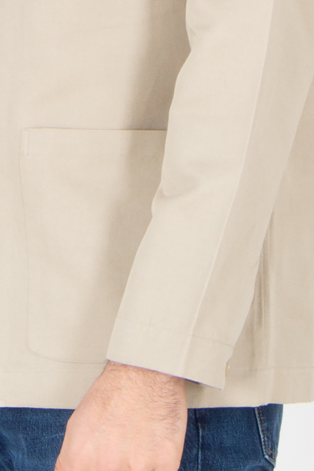 BRIONI Regular Fit Linen-Cotton Blend Blazer Shirt