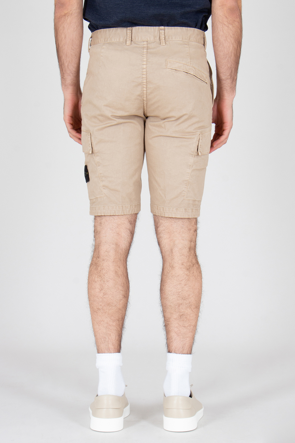 STONE ISLAND Slim Fit OLD Effect Organic Cotton Stretch Broken Twill Cargo Shorts