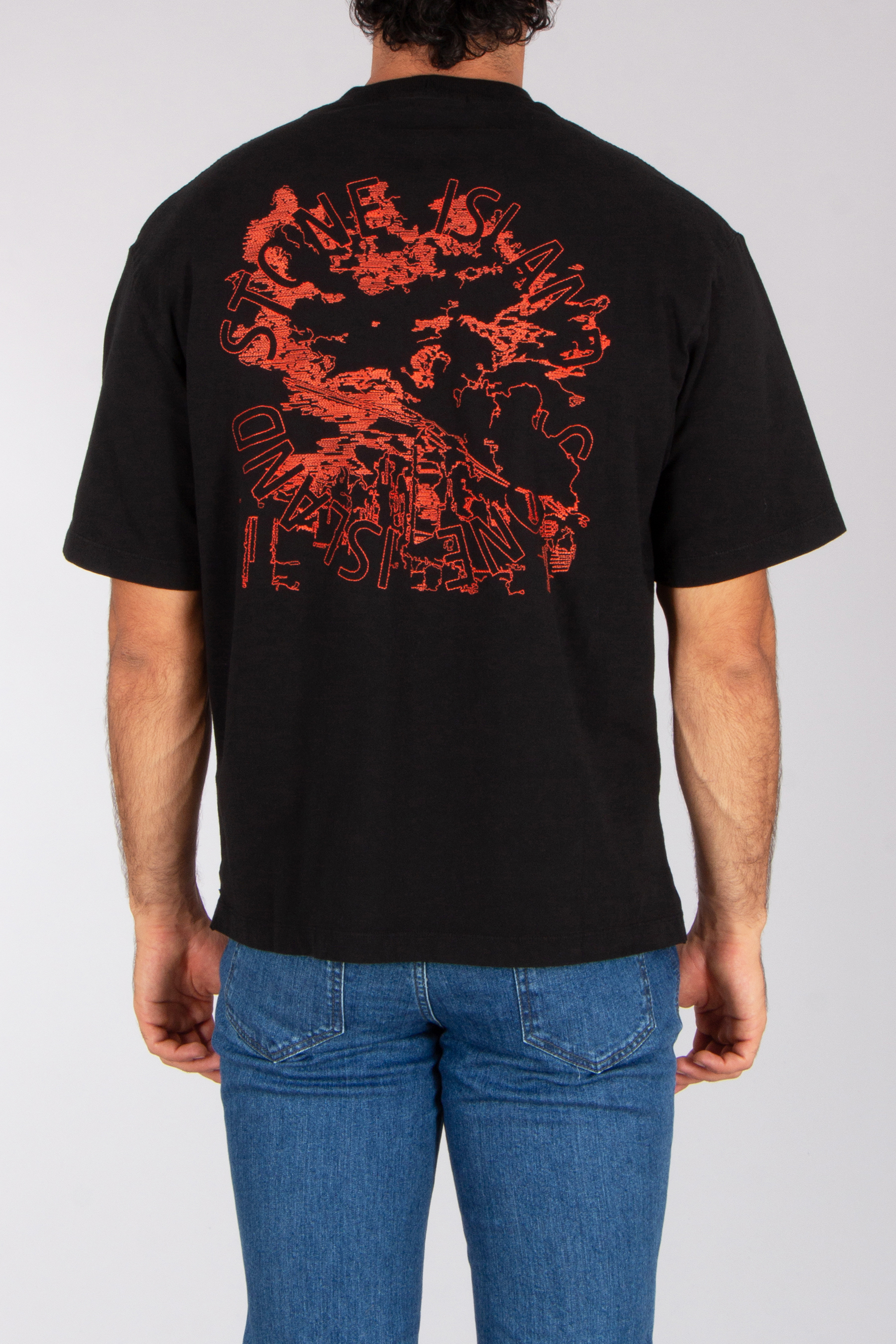 STONE ISLAND Regular Fit Megacity Sky Embroidery Combed Organic Cotton Jersey T-Shirt Bekleidung, T-shirt, Jeans, Hosen, Hemd