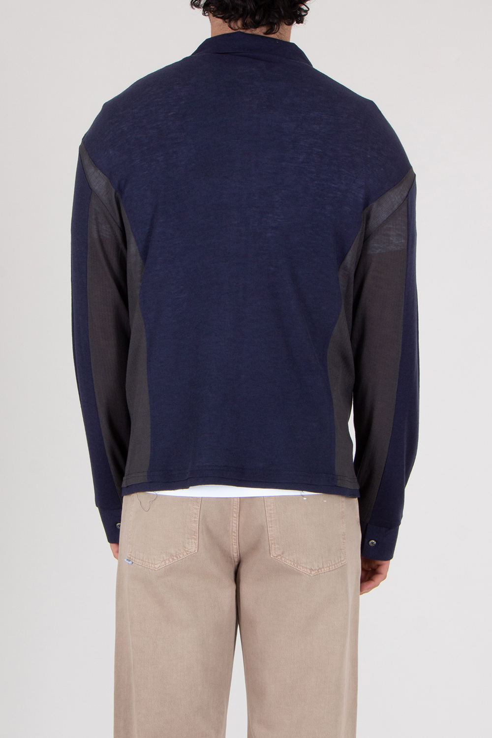 XLIM Regular Fit Panelled Cardigan With Raw Edge Detail