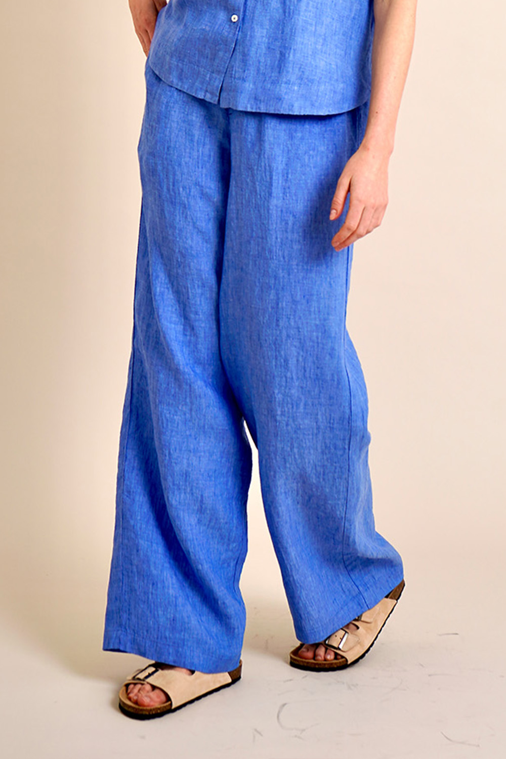 0039 ITALY Regular Fit Linen Pants Tamina