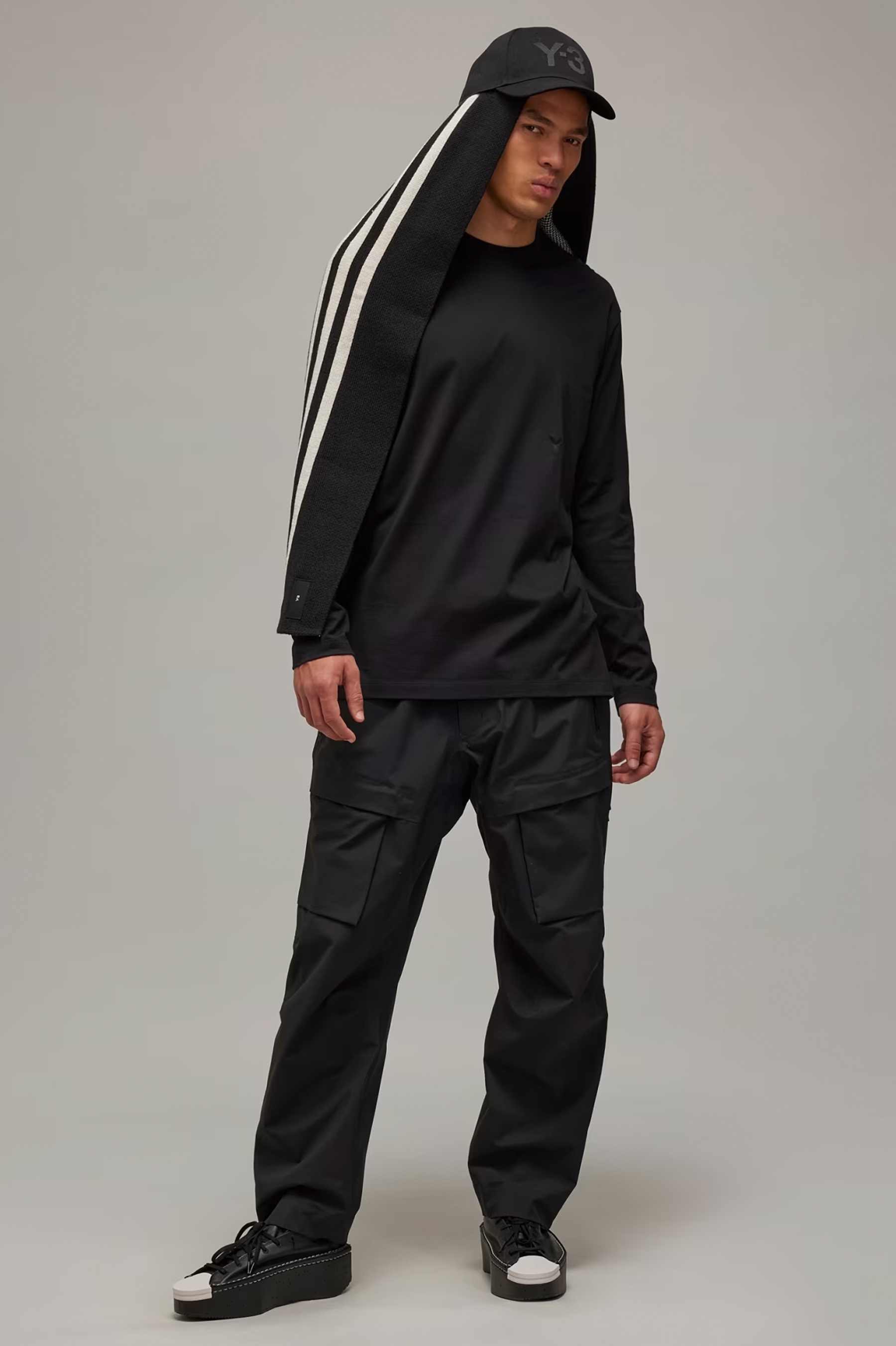 Y-3 Regular Cotton Jersey Long Sleeve T-Shirt Y-3 Regular Cotton Jersey Long Sleeve T-Shirt