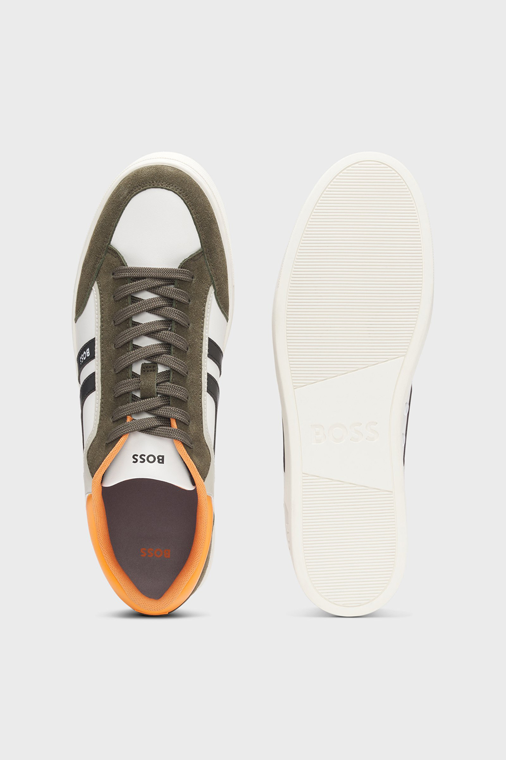 BOSS Colour-Block Faux Leather Sneakers Rhys