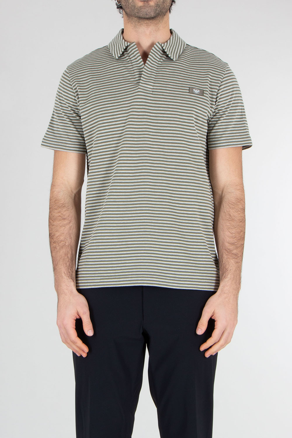 EMPORIO ARMANI Regular Fit Striped Cotton Polo Shirt