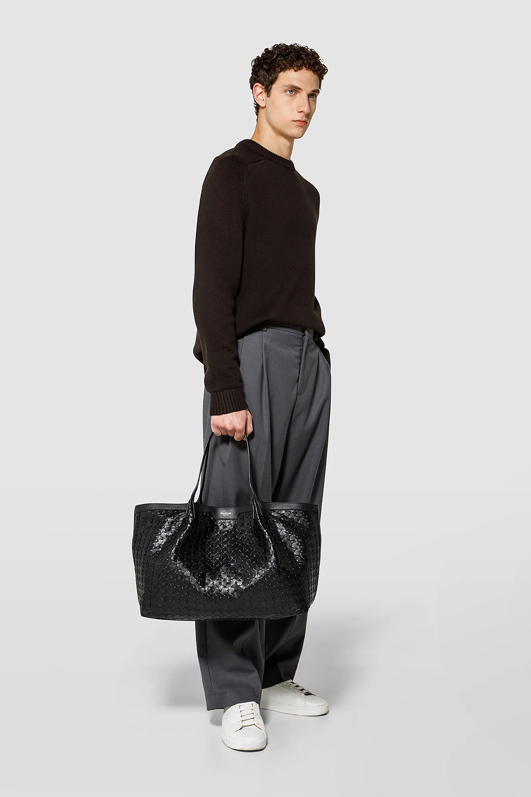 SERAPIAN Mosaico Leather Tote Bag Secret SERAPIAN Mosaico Leather Tote Bag Secret