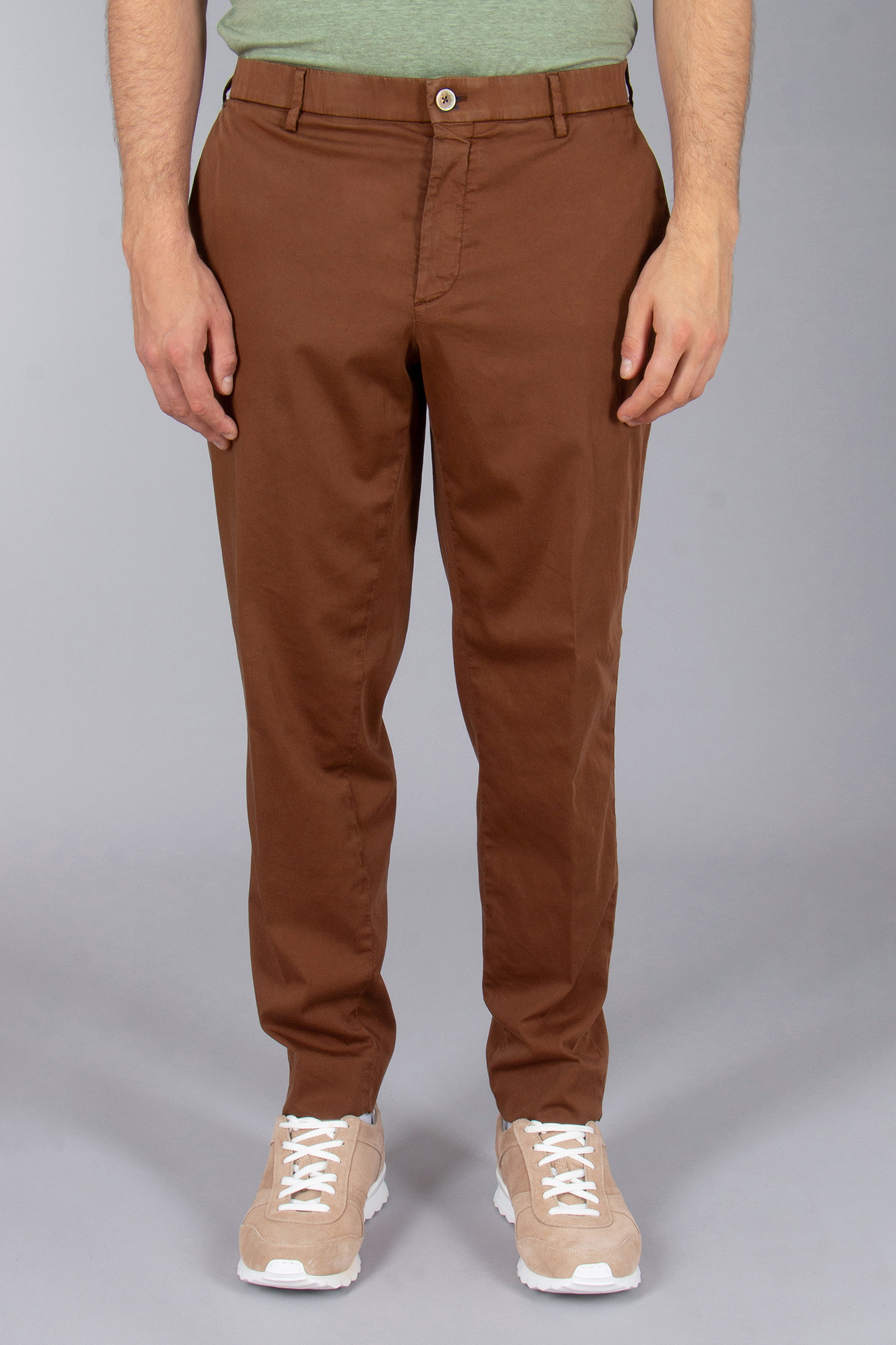 GTA Slim Fit Cotton-Silk Strech Pants Davide