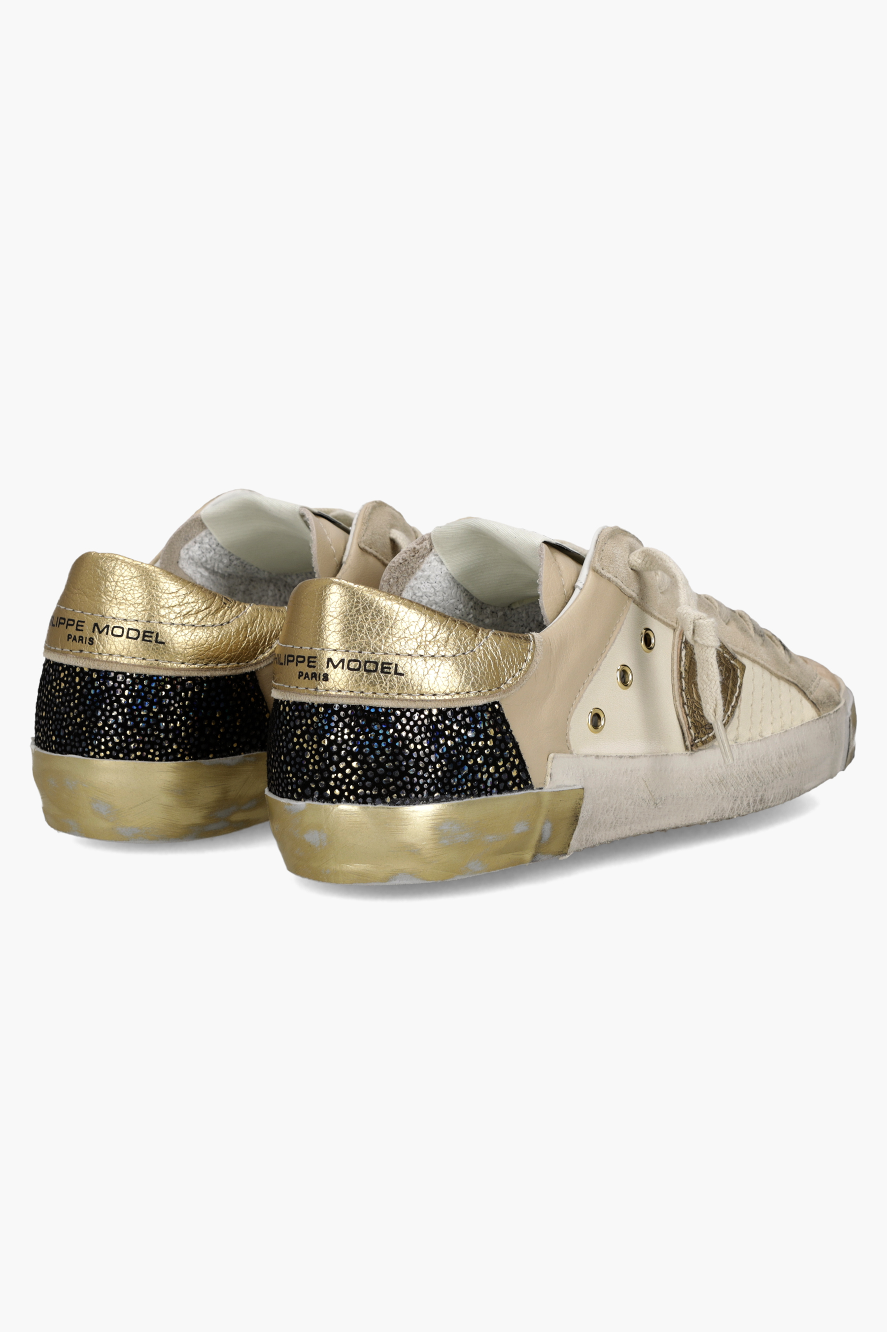 PHILIPPE MODEL Leather & Suede Sneakers Prsx Low Bekleidung, Schuhwerk, Schuh, Sneaker, Sandale