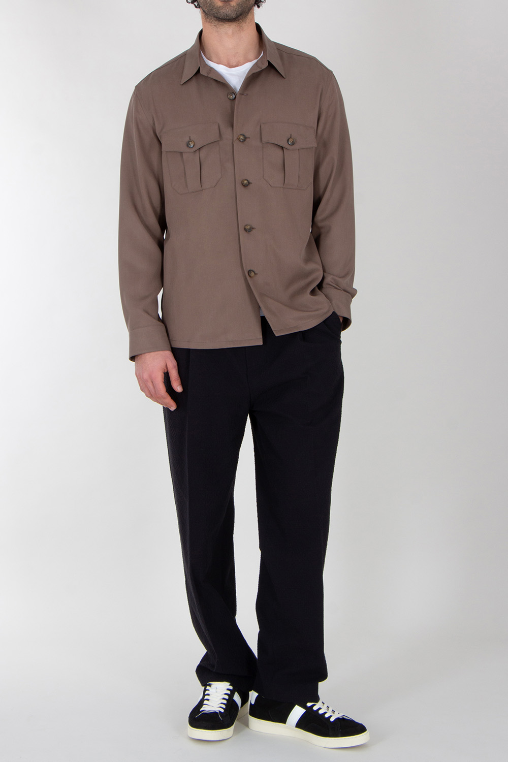 CANALI Regular Fit Lyocell Shirt Jacket