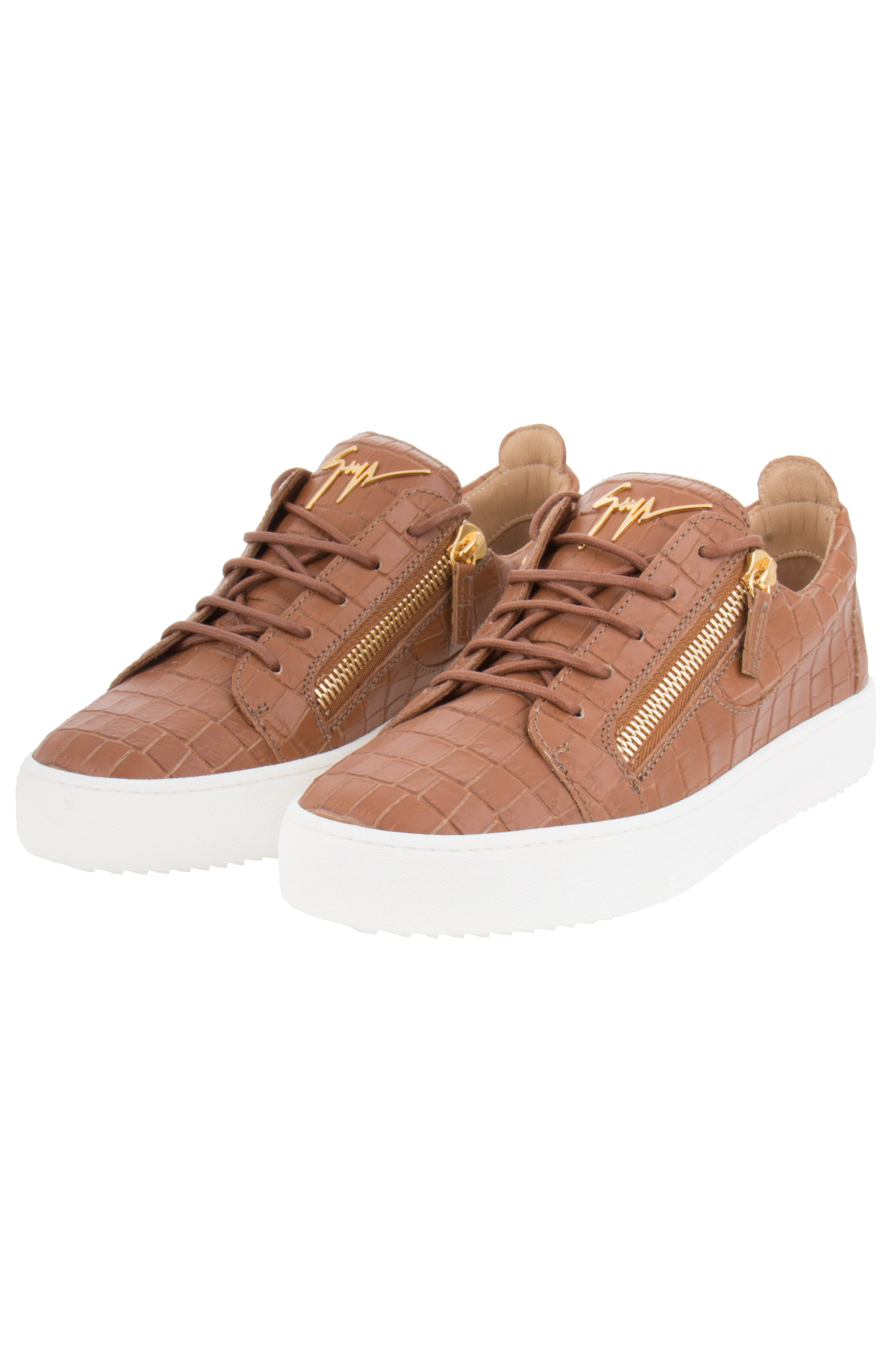 GIUSEPPE ZANOTTI Embossed Croc Low Top Sneakers GIUSEPPE ZANOTTI Embossed Croc Low Top Sneakers