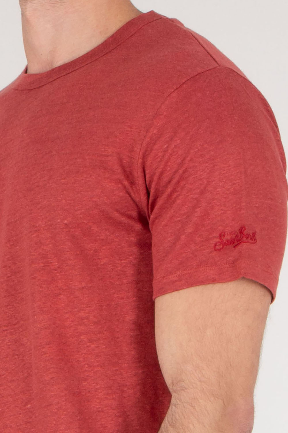 MC 2 SAINT BARTH Regular fit short sleeve Linen T-Shirt Ecsta