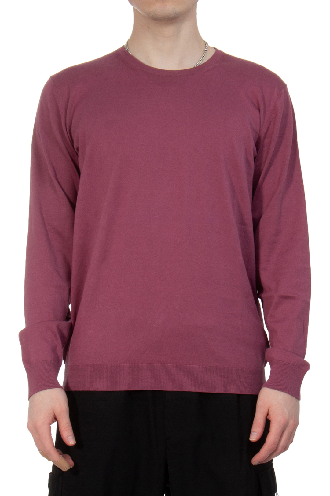 ROBERTO COLLINA Crew Neck Fine Knit Cotton Sweater