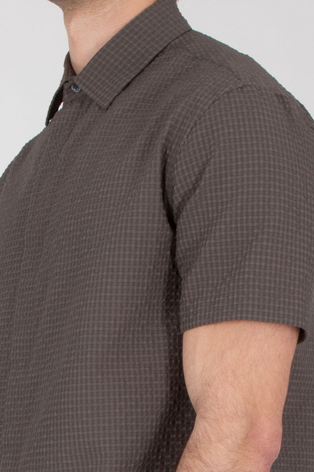 EMPORIO ARMANI Regular Fit Seersucker Short Sleeve Shirt  