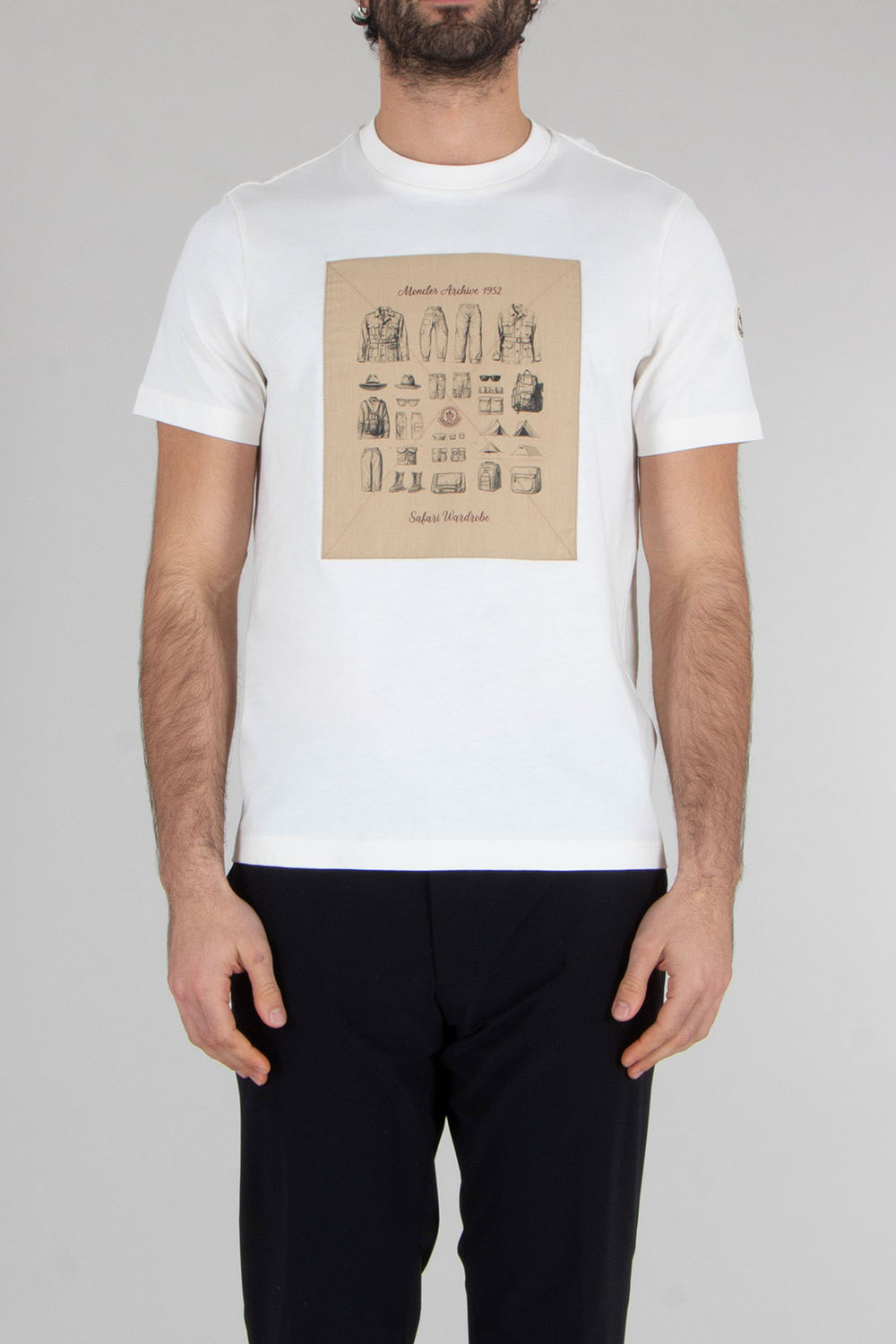 MONCLER Regular Fit Safari Print Patch Cotton Jersey T-Shirt 