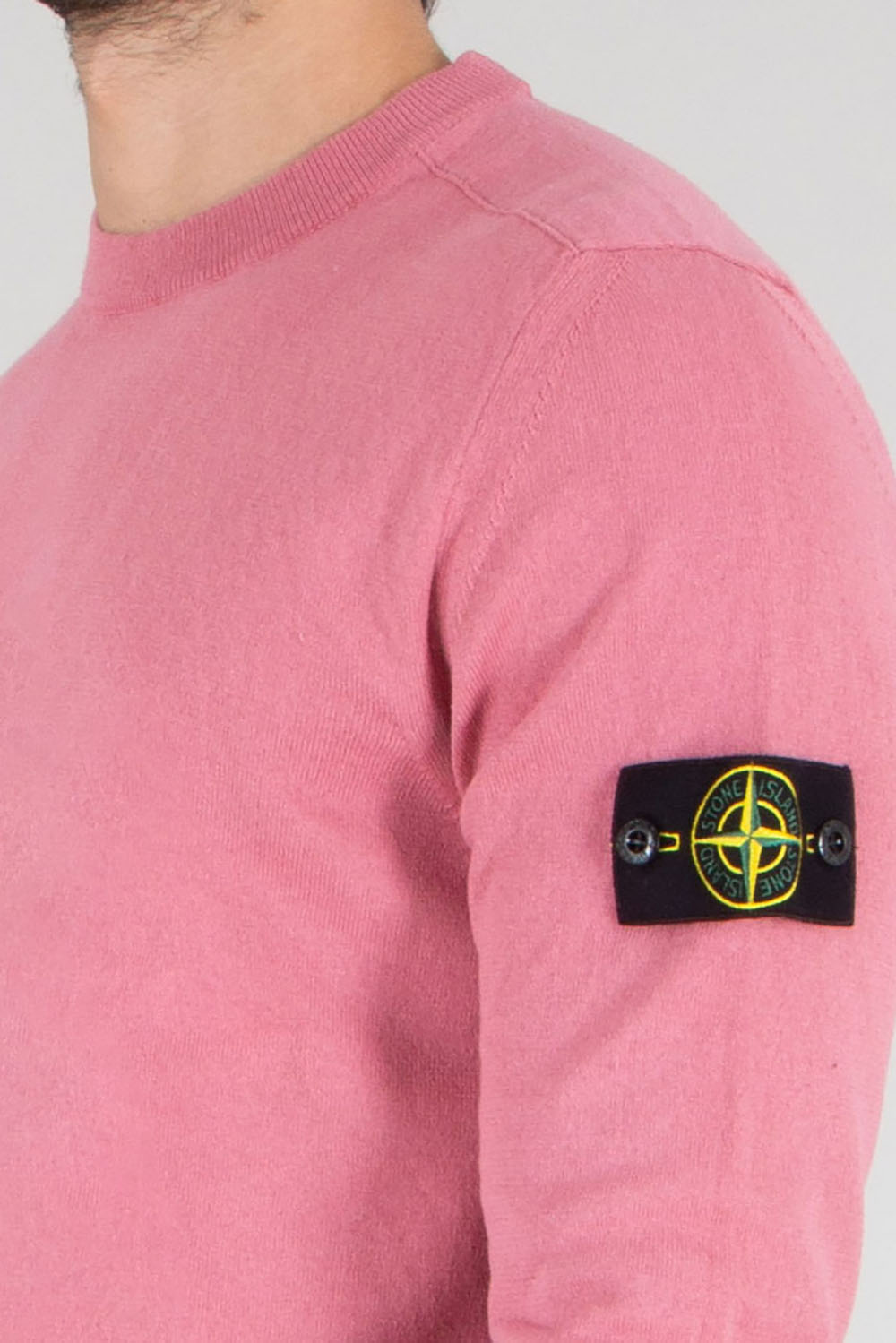 STONE ISLAND Regular Fit Light Raw Hand Organic Cotton Crew Neck Sweater