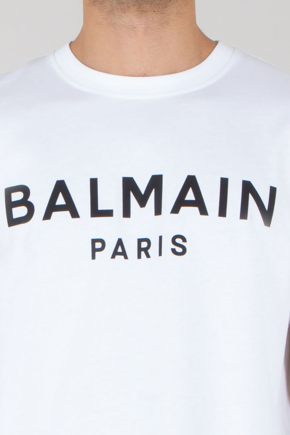 BALMAIN Regular Fit Logo Print Organic Cotton Jersey T-Shirt