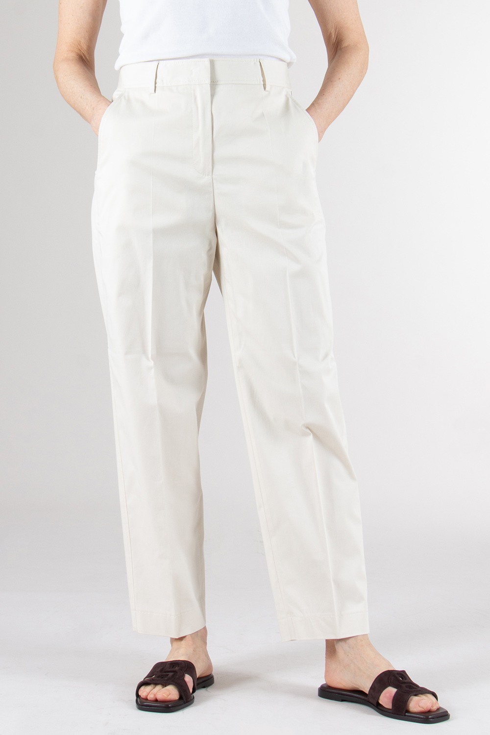 BOSS Straight Leg Stretch Cotton Trousers