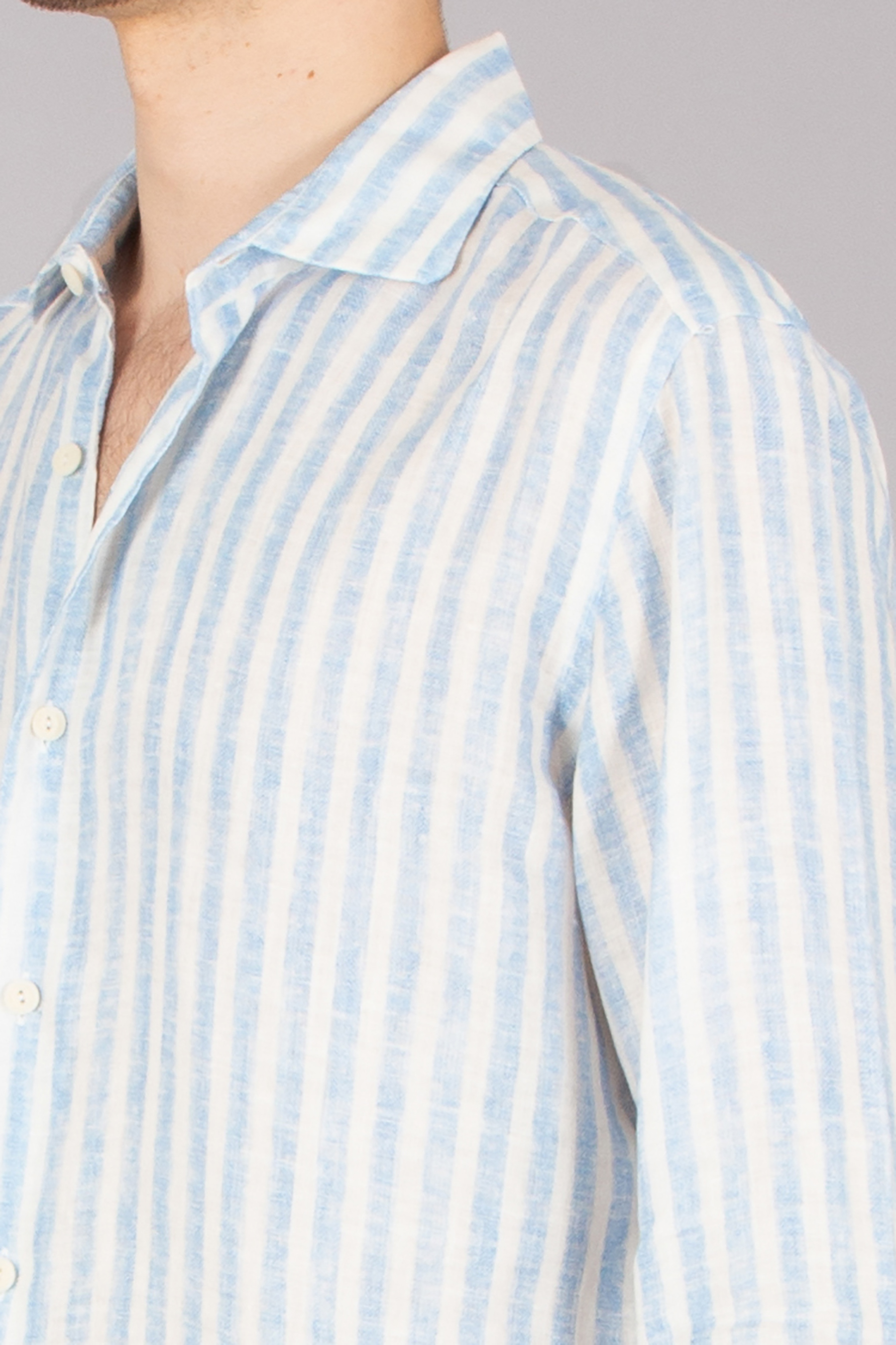 MC 2 SAINT BARTH Regular Fit Striped Linen Shirt Pamplona Bekleidung, Hemd, Langarm, Ärmel, Kleid, Hemd